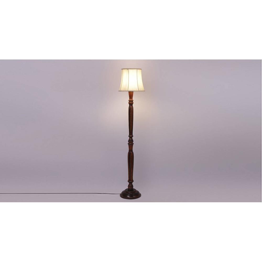 Calloway Brown Cotton Shade Floor Lamp