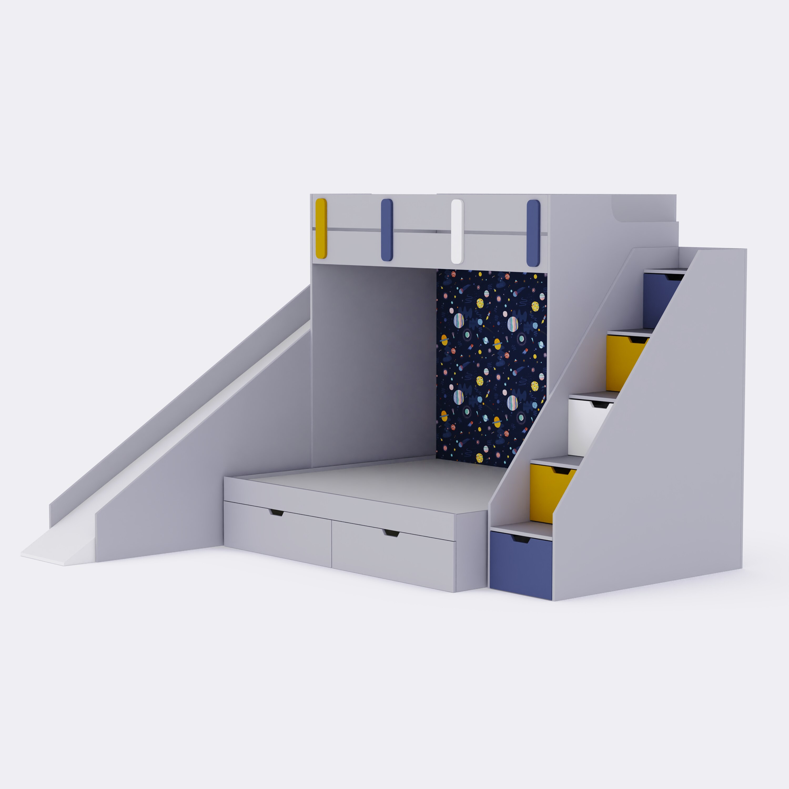 Sleep N SlideBunk Bed 6X5 Drawers On Wheels In Grey Colour59