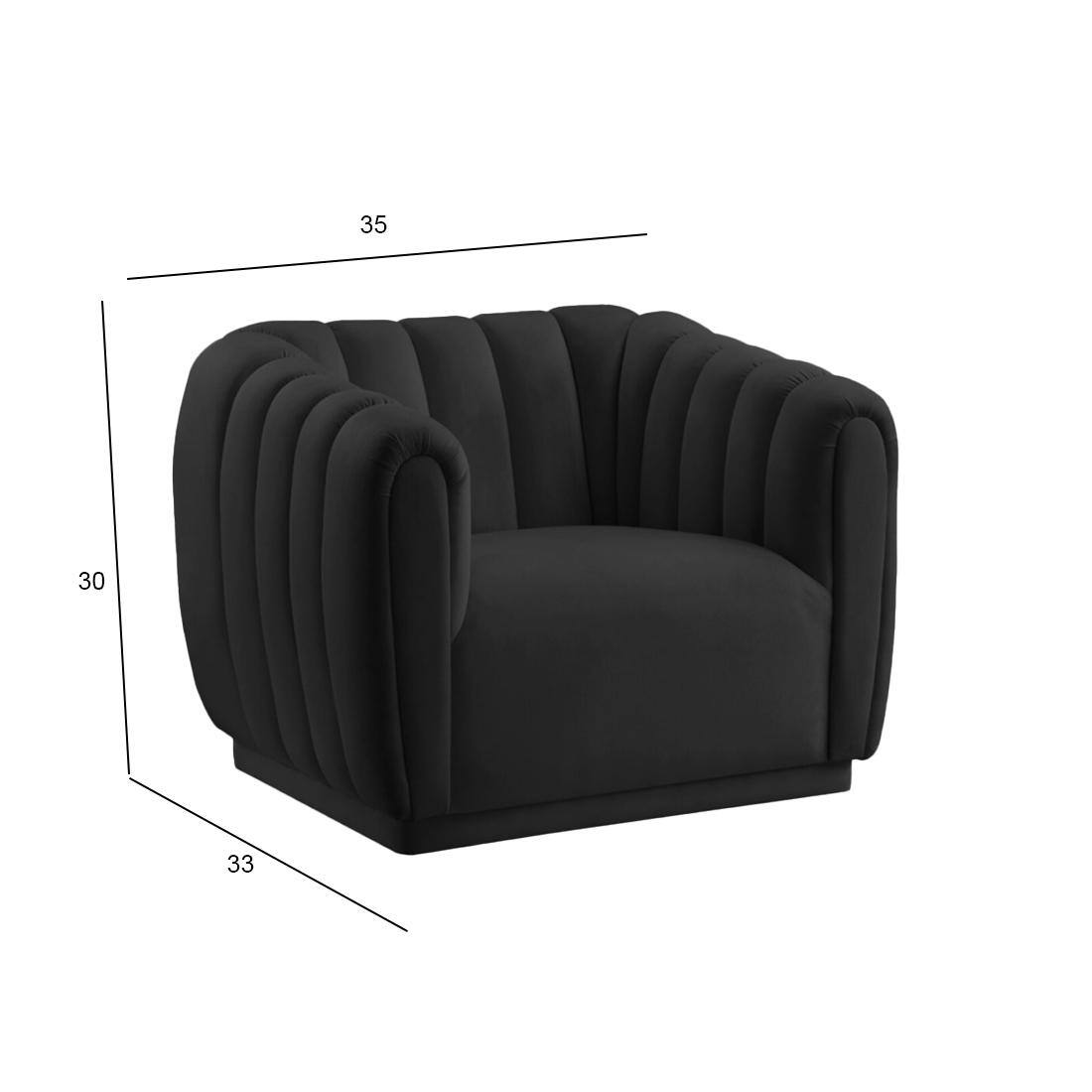 Rosa Fabric Sofa (Black)