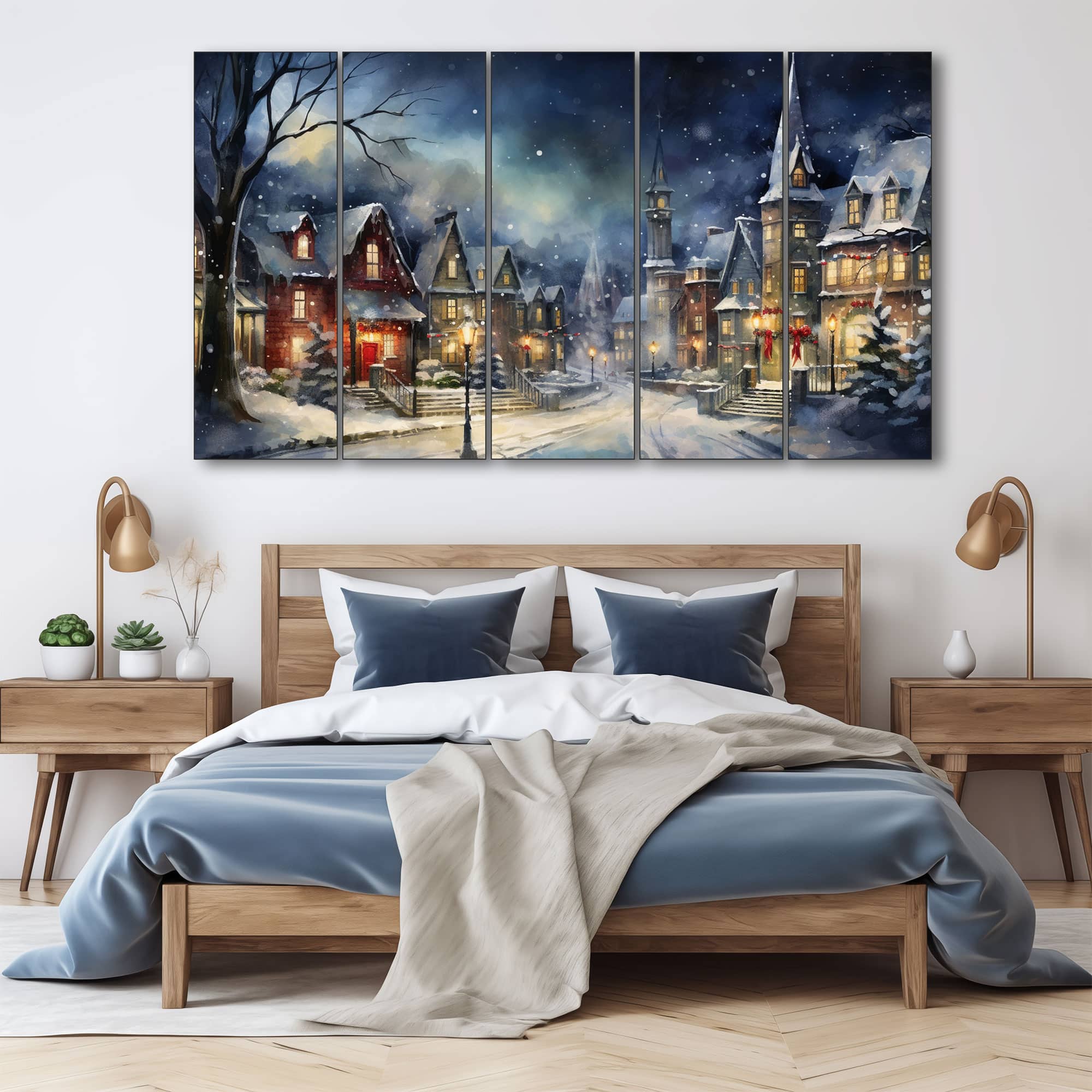 The Castle Decor Abstract Art Wall Painting Wooden Framed Digital Painting 27x48 Inch (Style 21) - The Castle Decor