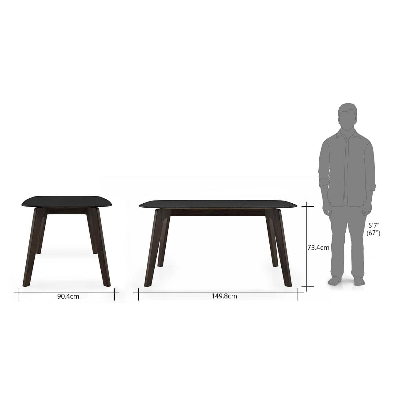 Galaxy 4 Seater Dining Table In American Walnut Finish