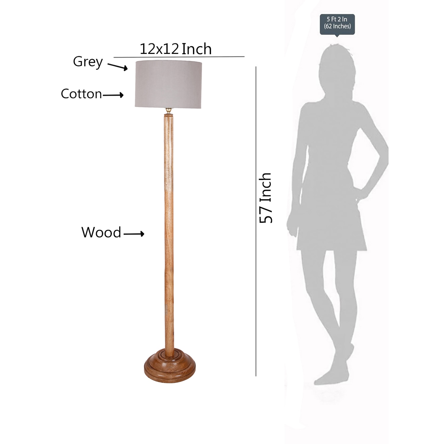 Devansh Wooden Foor Lamp