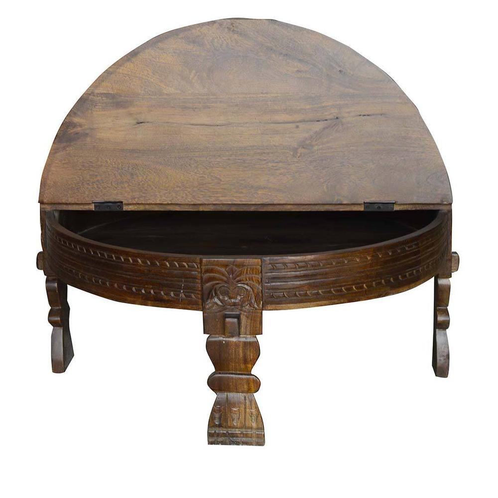 Rizo Solid Wood Coffee Table In Brown Finish