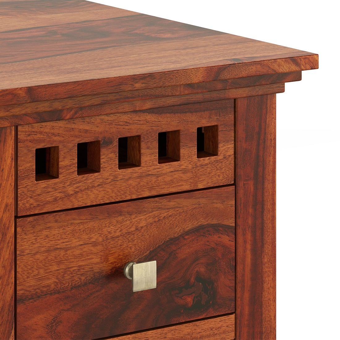 Fidora Solid Wood Study Table in Honey Finish