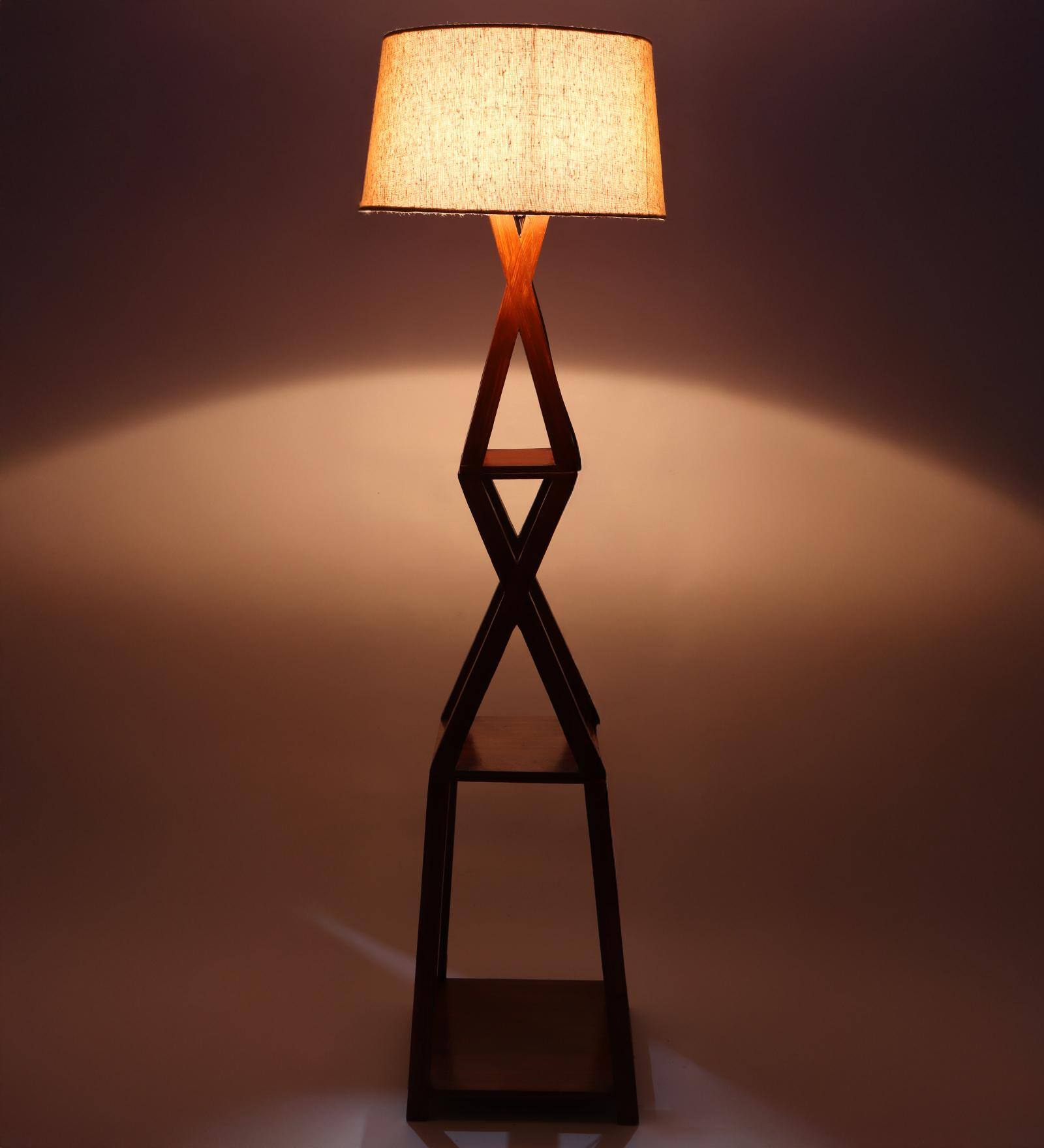 XX Shefl Floor Lamp in Beige Shade