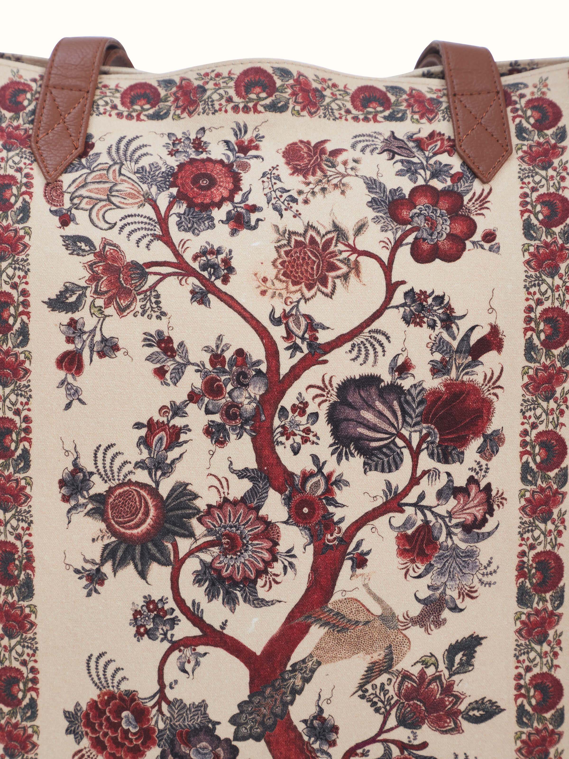 Tote Bag Printed With Design Inspired By Chintz Artwork