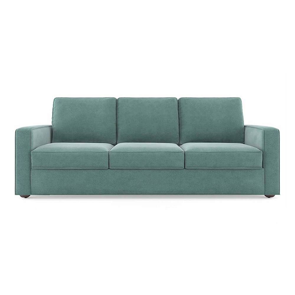Apollo Compact Sofa Set (Colour : Dusty Turquoise Velvet, Cushion : Hard, Back Type : Regular, Seater : 3+1+1)