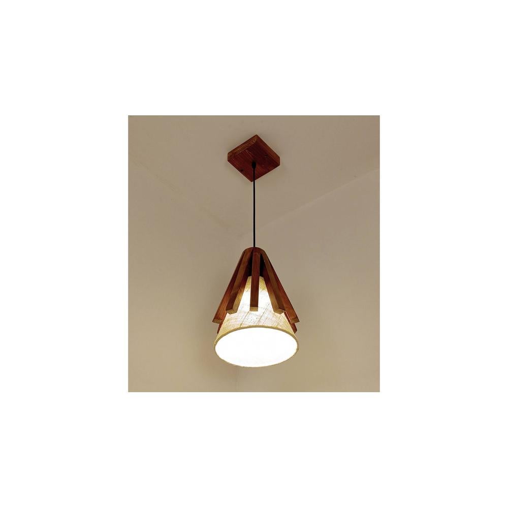 Flue Brown Solid Wood Single Hanging Light