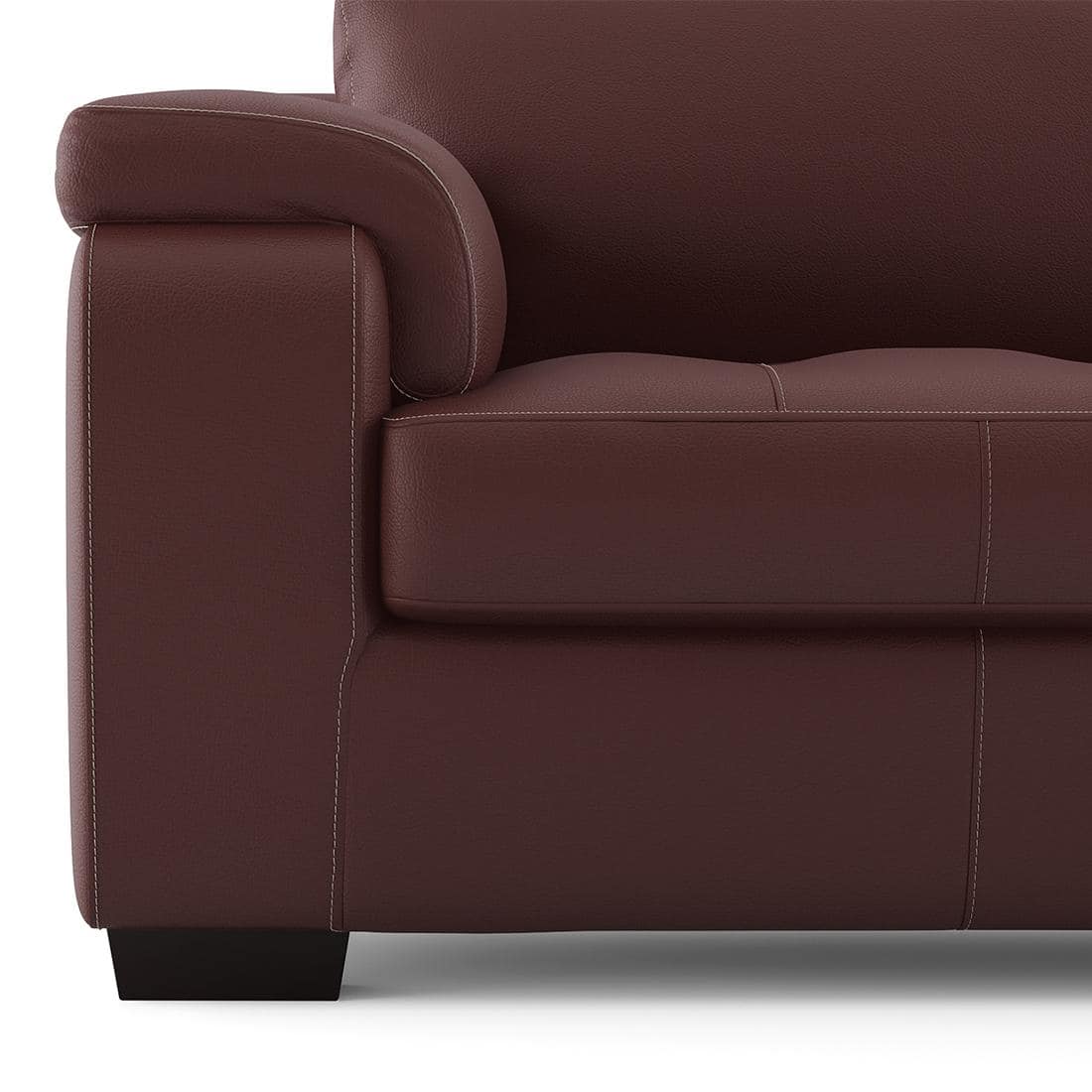 Trissino 3 Seater Premium Italian Leather Sofa In Bordeaux