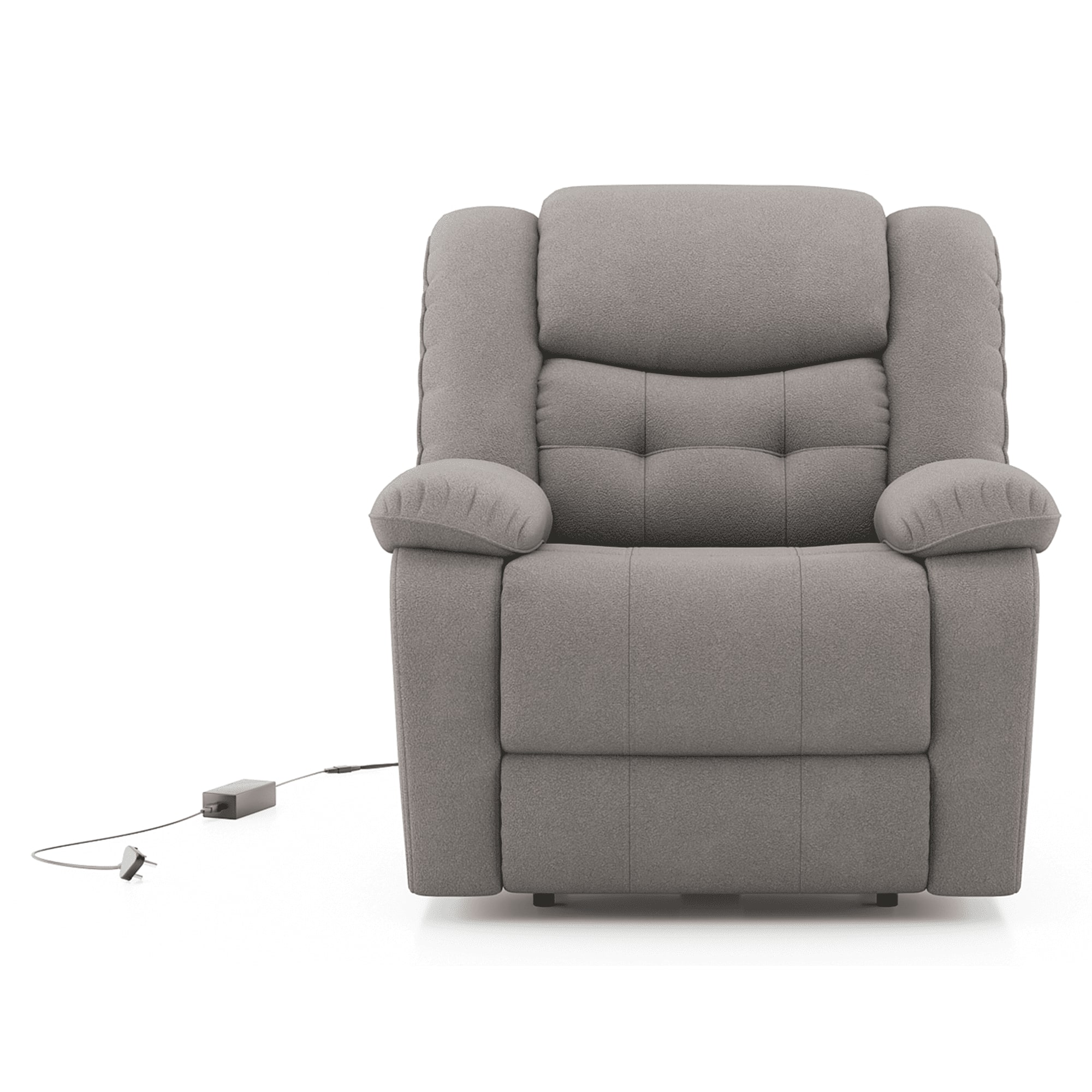 Theo Single Seater Motorized Recliner In Taupe Grey Fabric