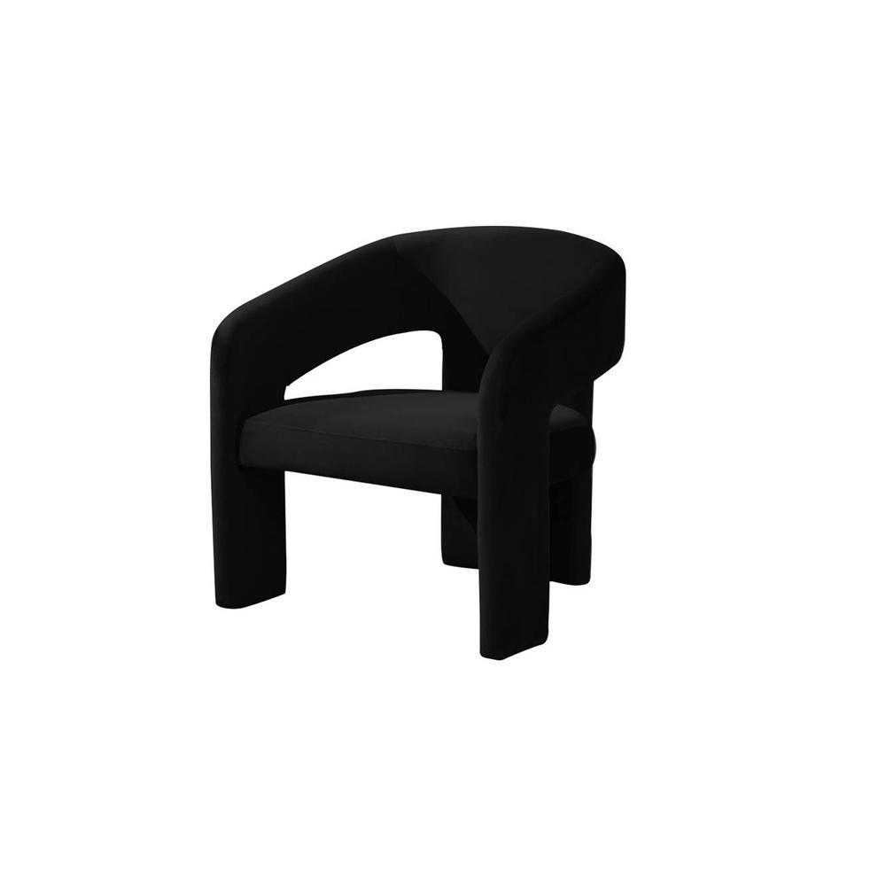 Ashley Velvet Accent Chair in Black Colour
