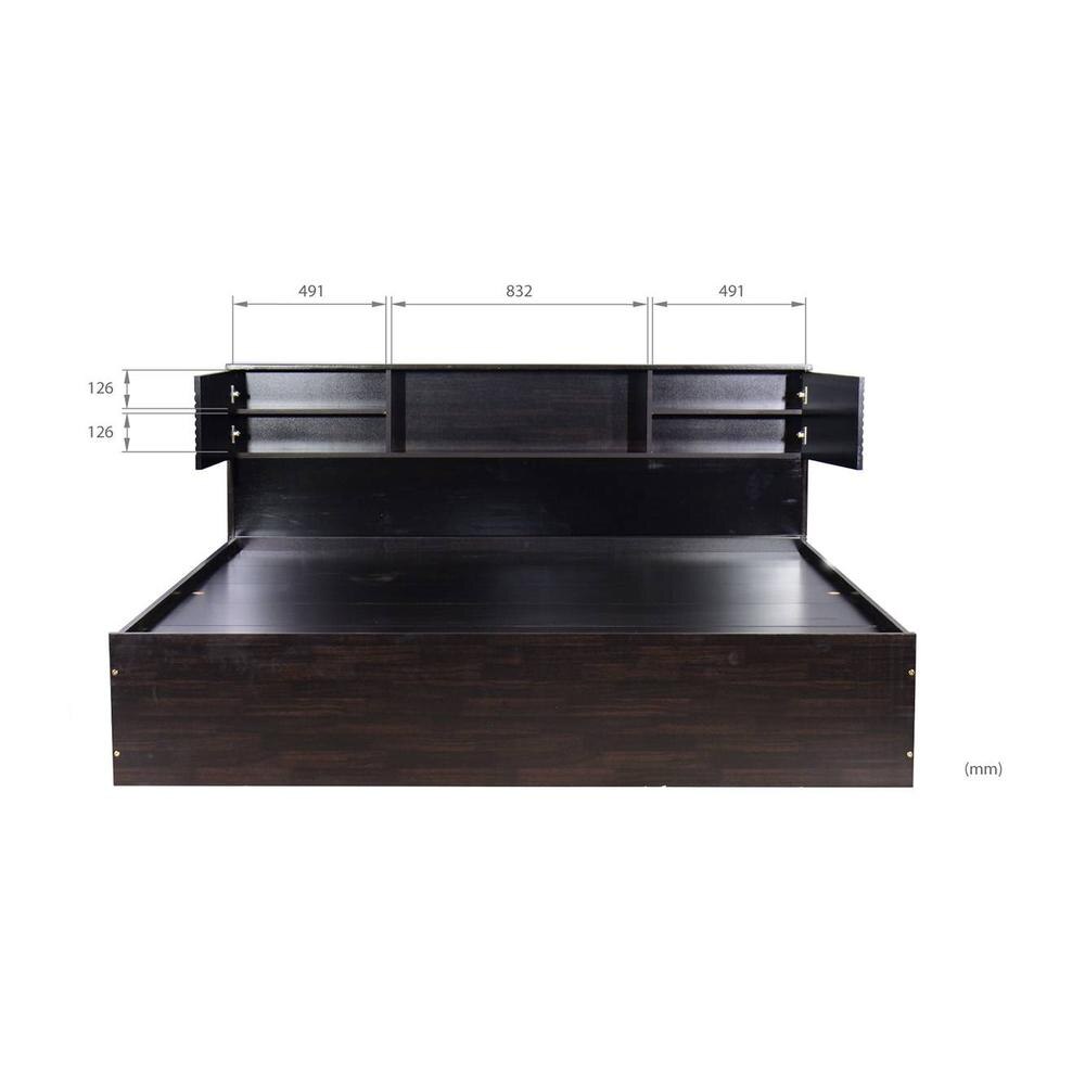 Aidos Solid Wood King Size Drawer Storage Bed In Melamine Finish