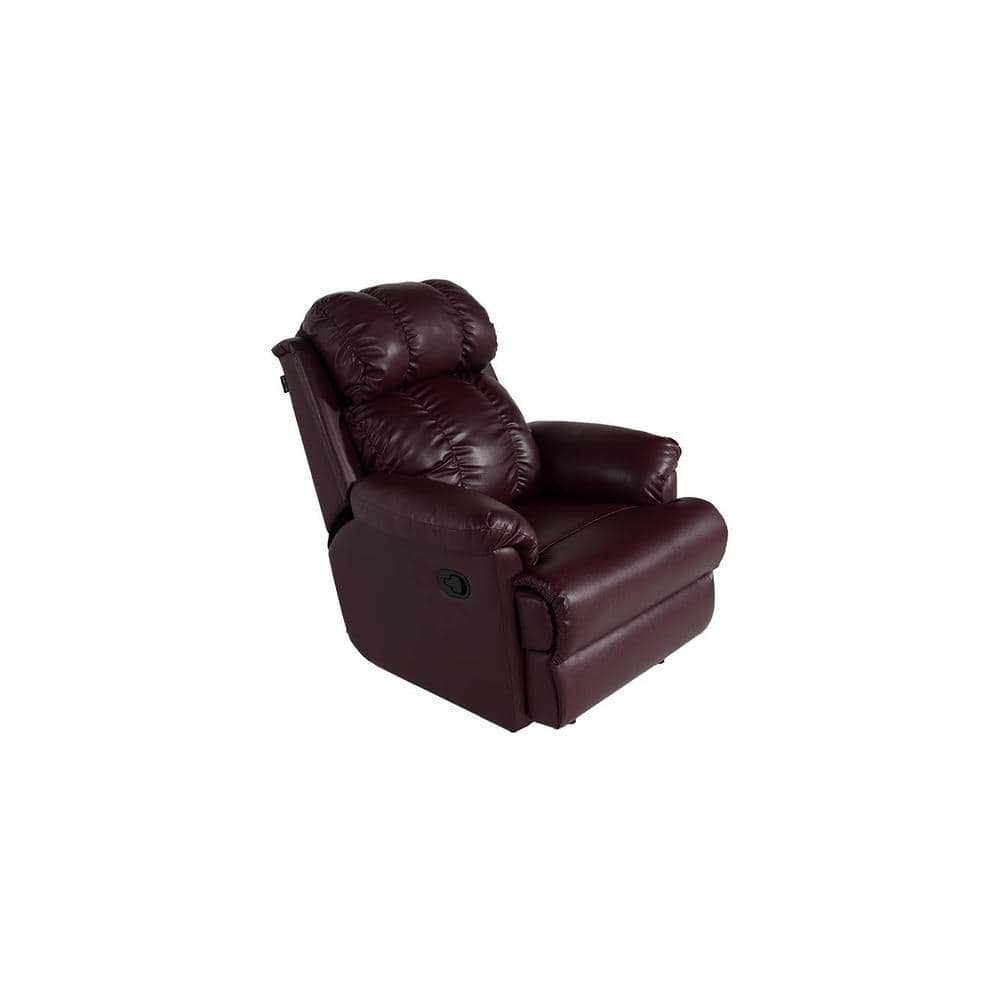 369 Leatherette One Seater Manual Recliner in Burgundy Colour