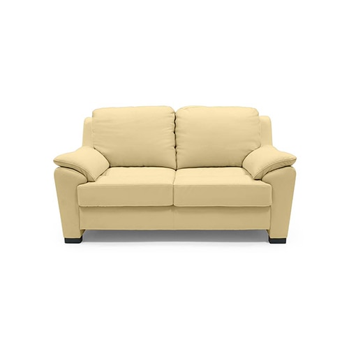 Farina 2 Seater Half Leather Sofa in Cream Colour - Urban Ladder