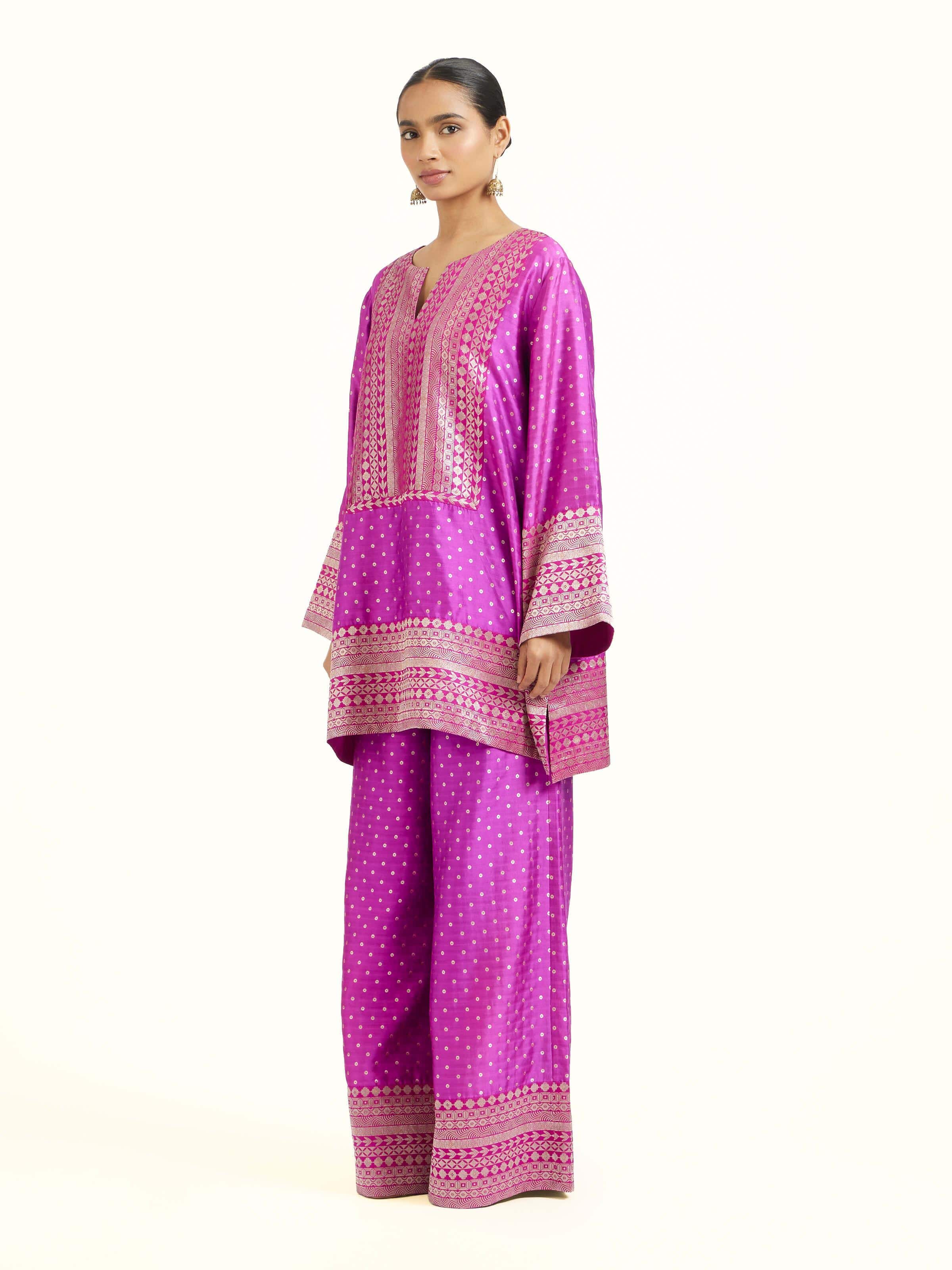 Purple Silk Banarasi Co-Ord Set