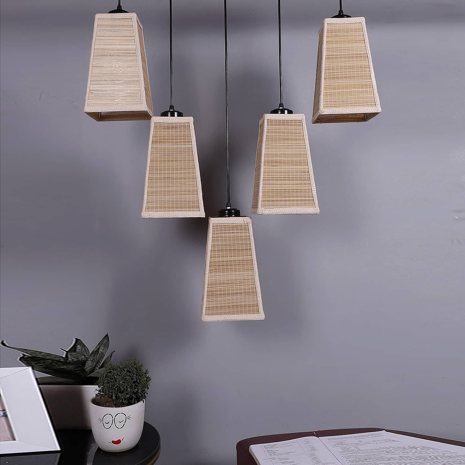 Devansh Solid Wood Electric Wall Light in Brown Colour with Multi Shade Count of 1 Light