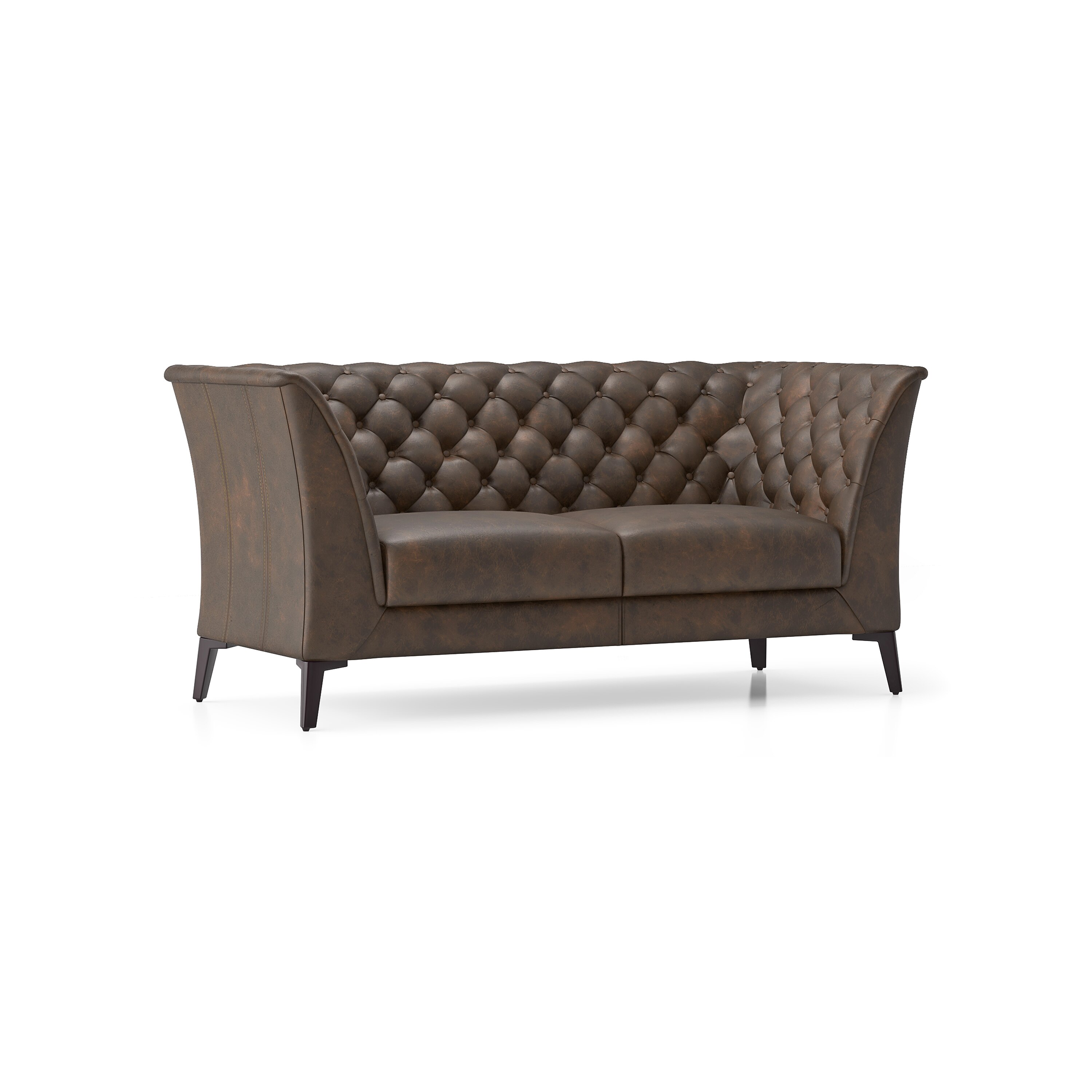 Weston 2 Seater Luxury Italian Leather Sofa In French Roast