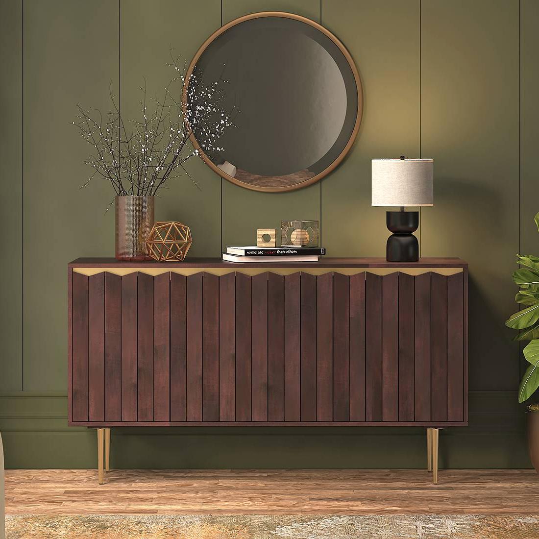 Keoni Solid Wood Sideboard in Claret Mahogany Finish