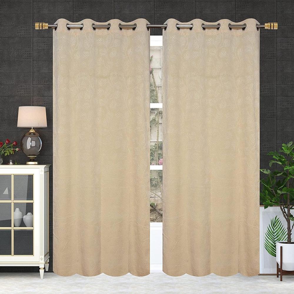 Velvet Floral Emboss Pack of 2 Blackout Window Curtains
