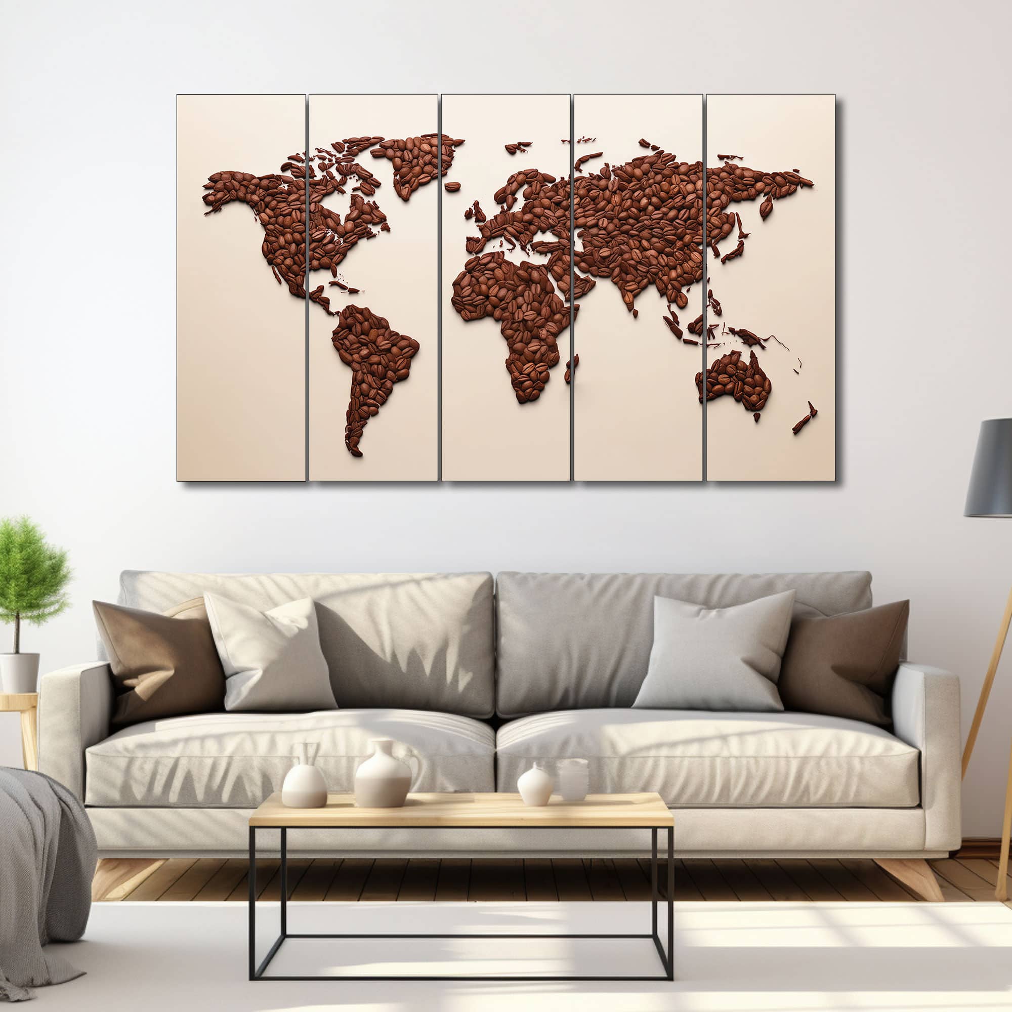 The Castle Decor World Map Wall Art Design 7 Wooden Framed 27x48 Inch - The Castle Decor