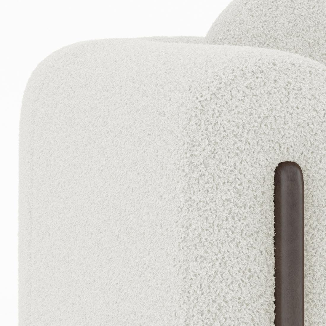 Reno Lounge Chair in White Himalaya Boucle Colour