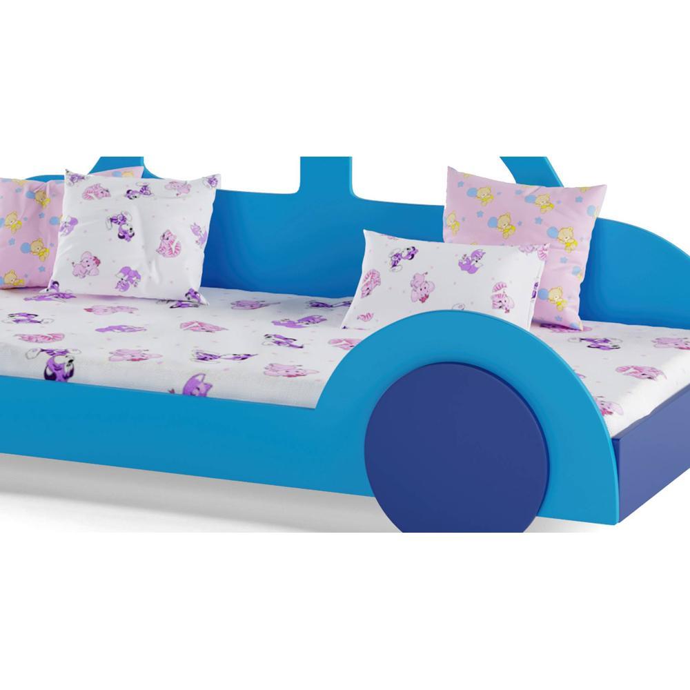 Beetle Engineered Wood Bed in Blue Colour