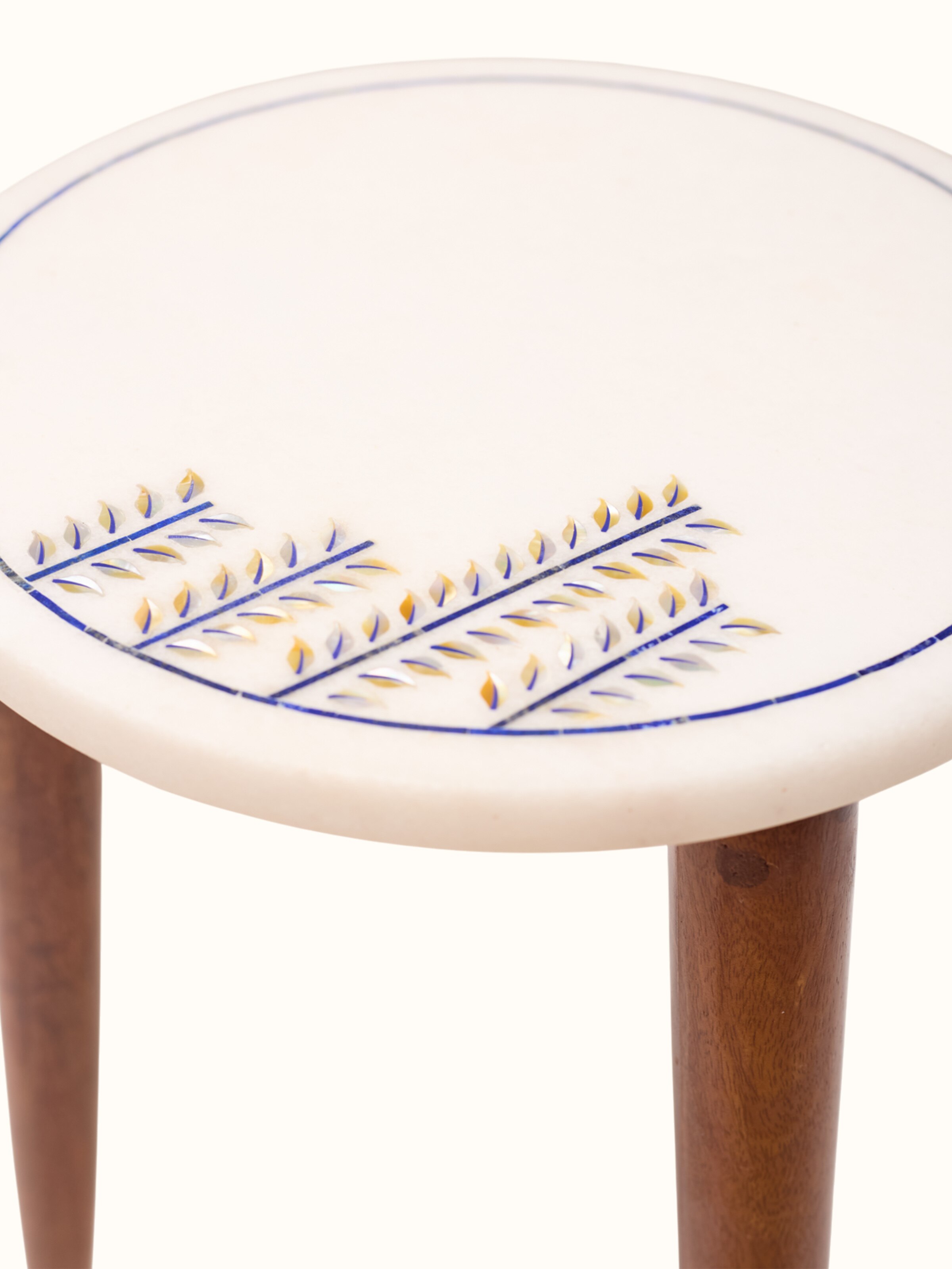 Detail shot of Pacchikari Mango Wood End & Side Table