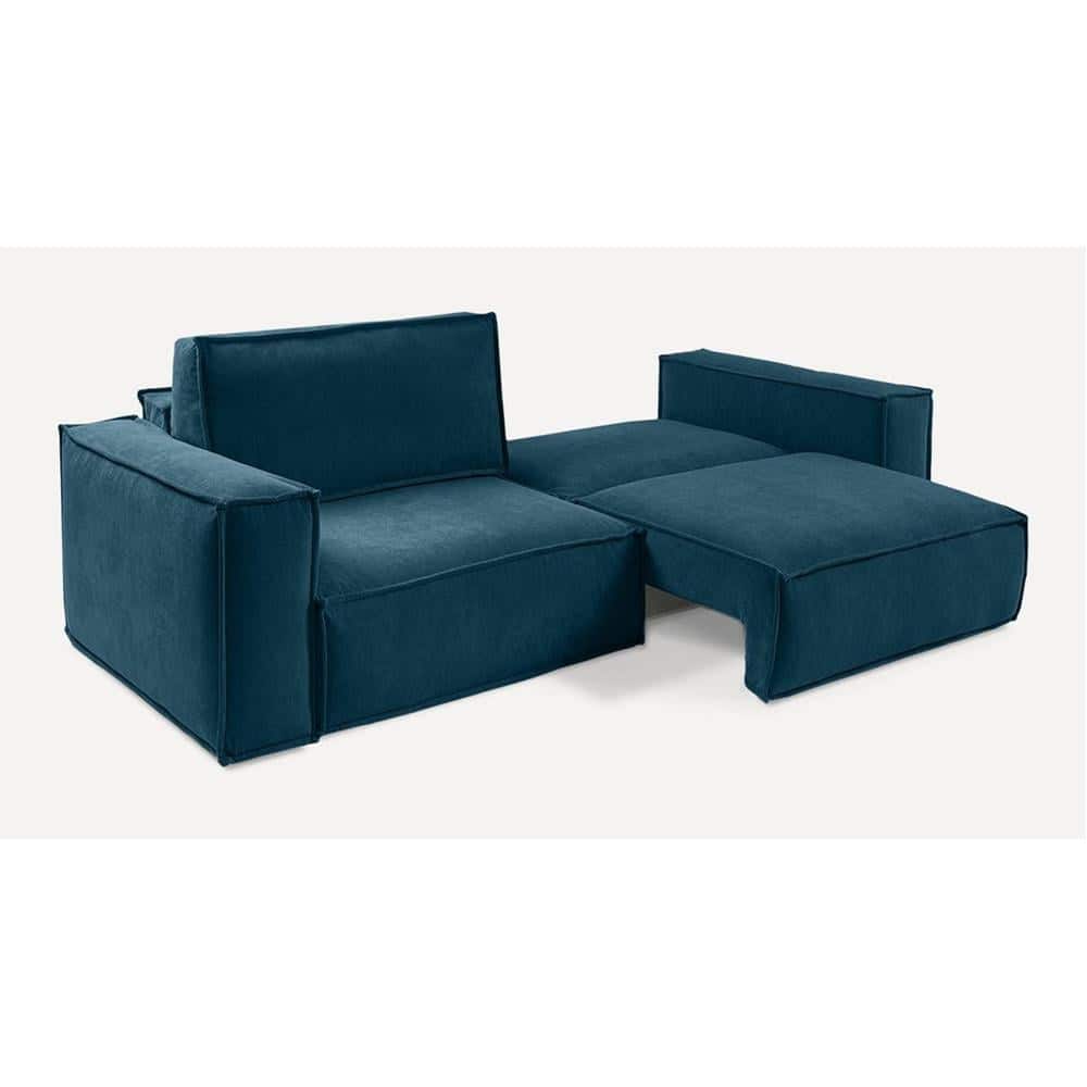 Skult 3 Pull Out Sofa Cum Bed In T Blue Colour