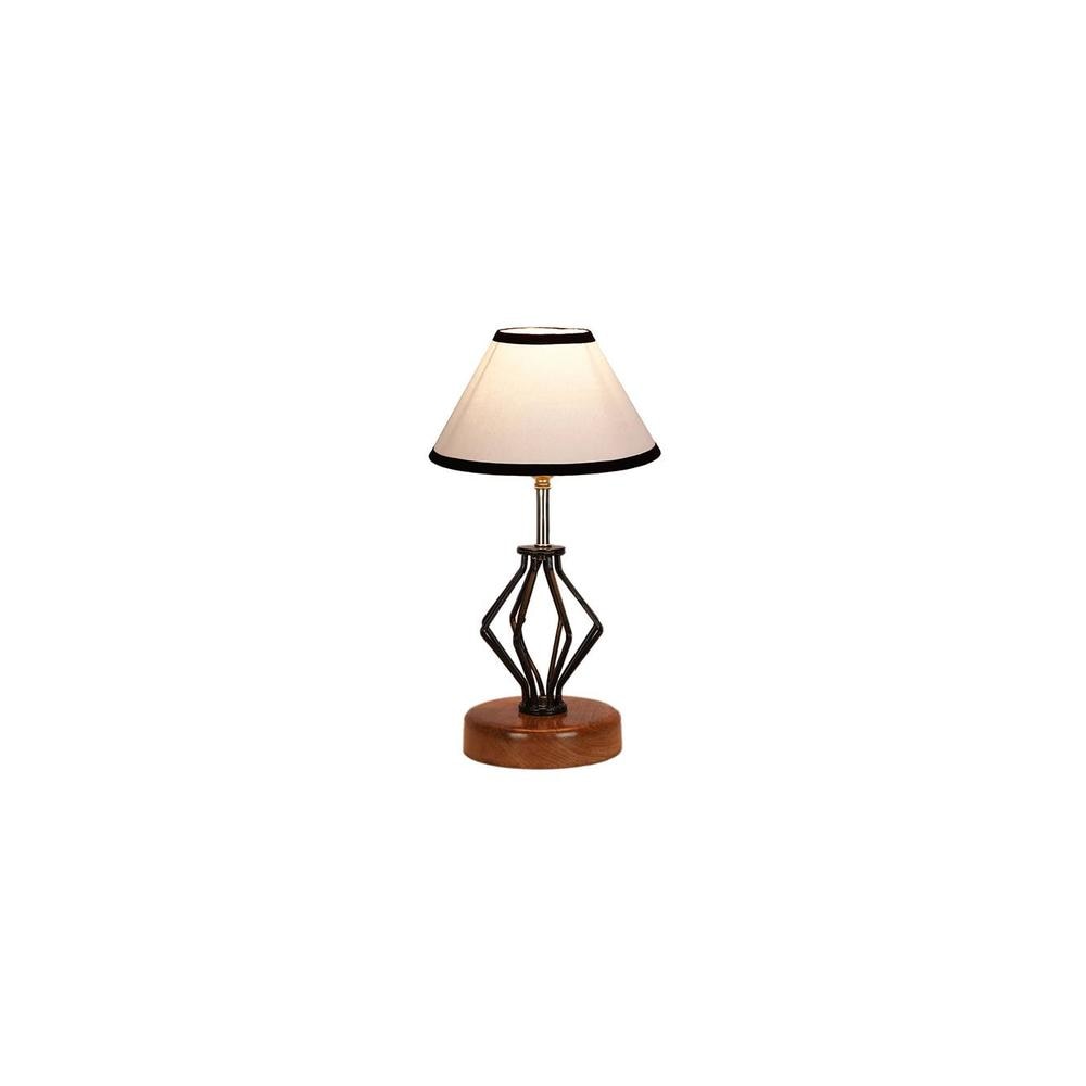 Lana Multicolor cotton Table lamp with Wood & Iron Base