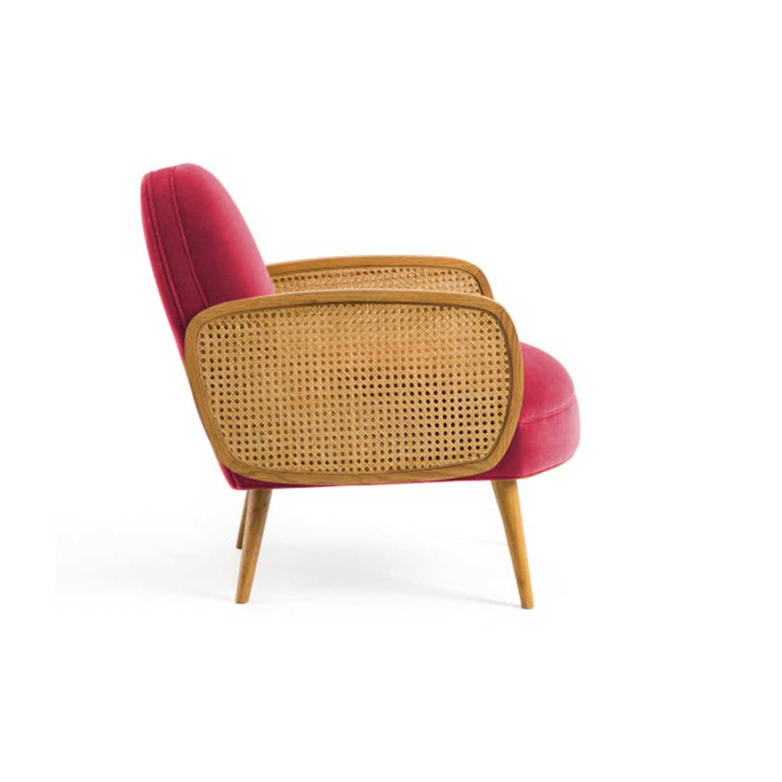 Holden Cane Accent Chair in Maroon Colour