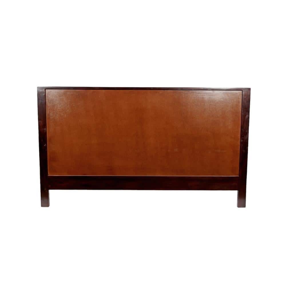 Denis Solid Wood Non Storage Bed In Dark Provincial Teak Finish