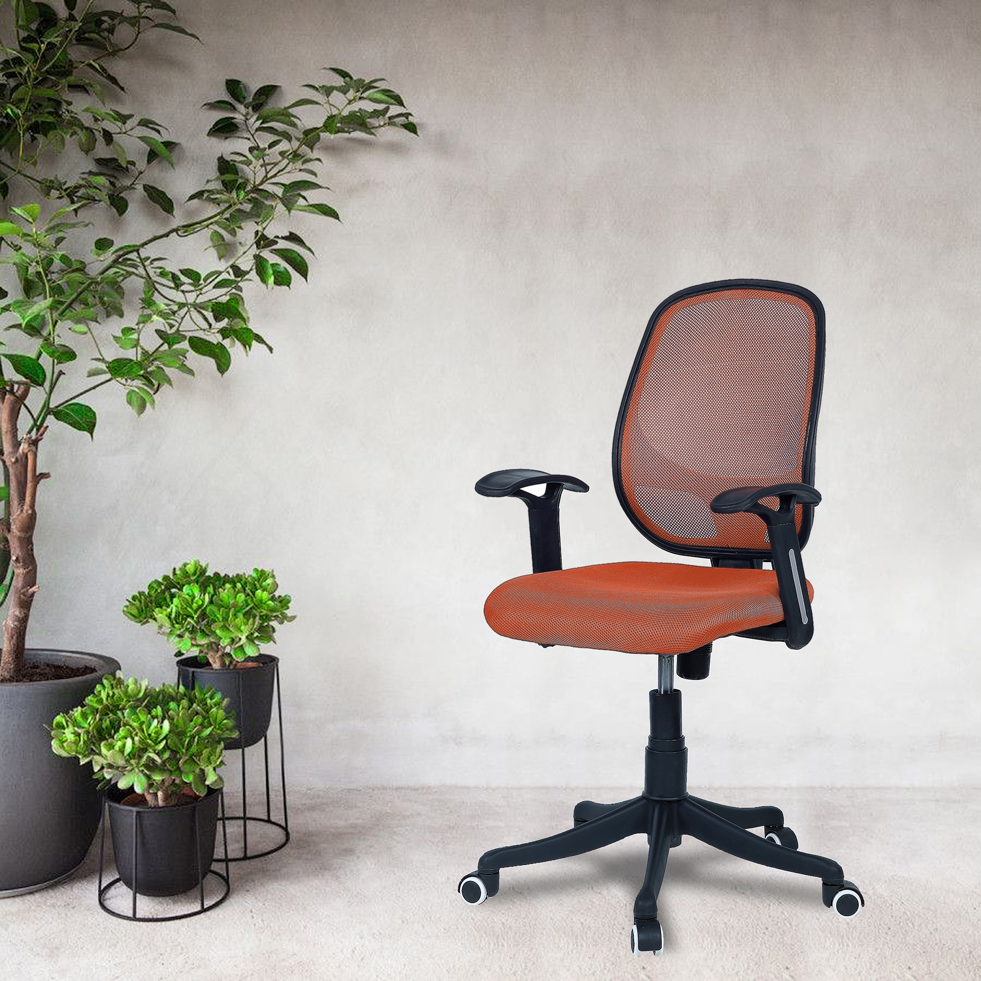 Goolda Low Back Ergonomic Chair in Orange Colour
