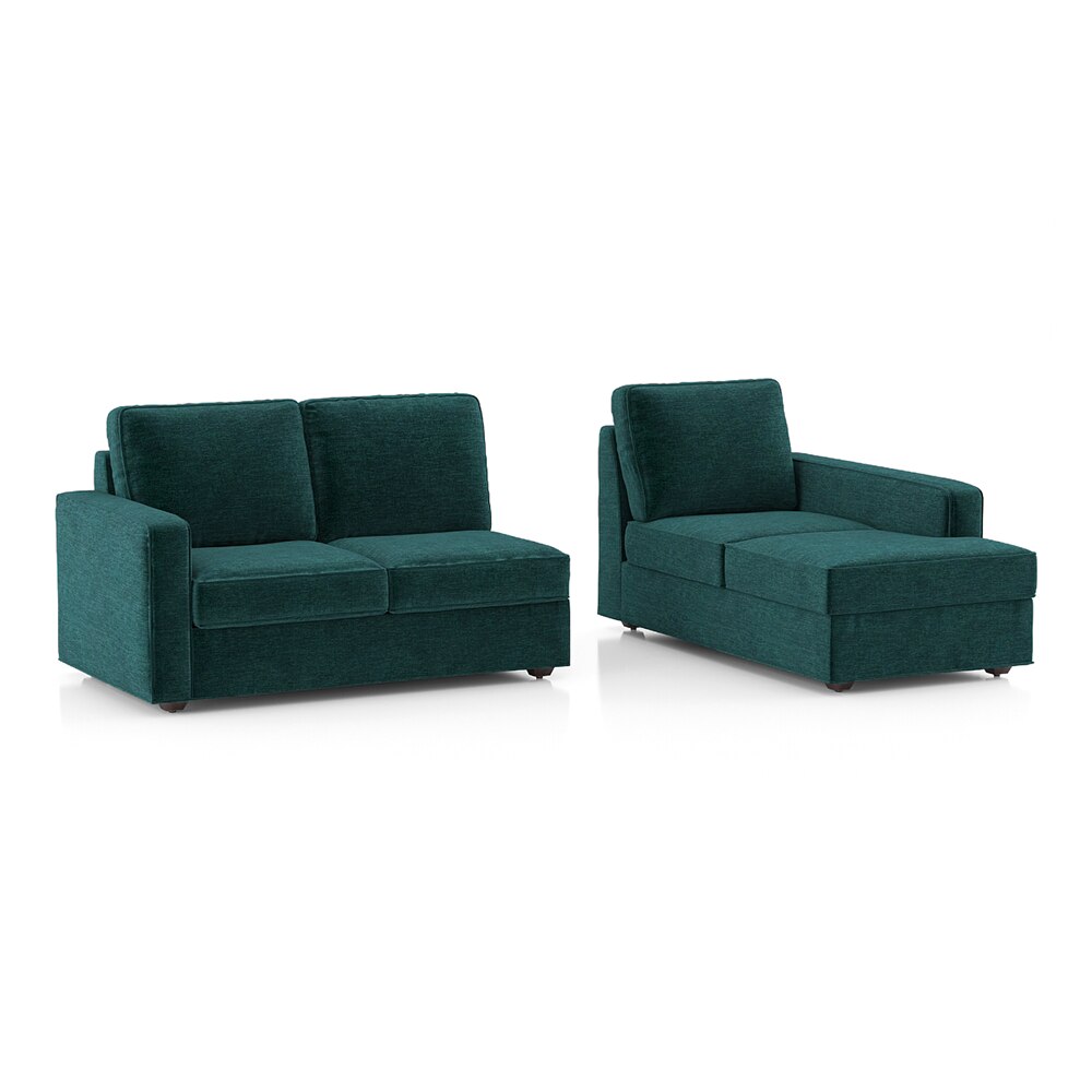 Apollo Compact Sofa (Colour : Malibu, Cushion : Hard, Back Type : Regular, Seating Capacity : Right Aligned 2 Seater + Right Aligned Chaise + Ottoman)