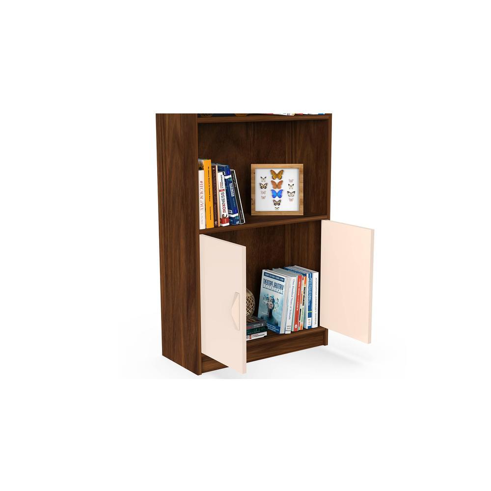 Seonn Engineered Wood Bookshelf in Maple & Beige