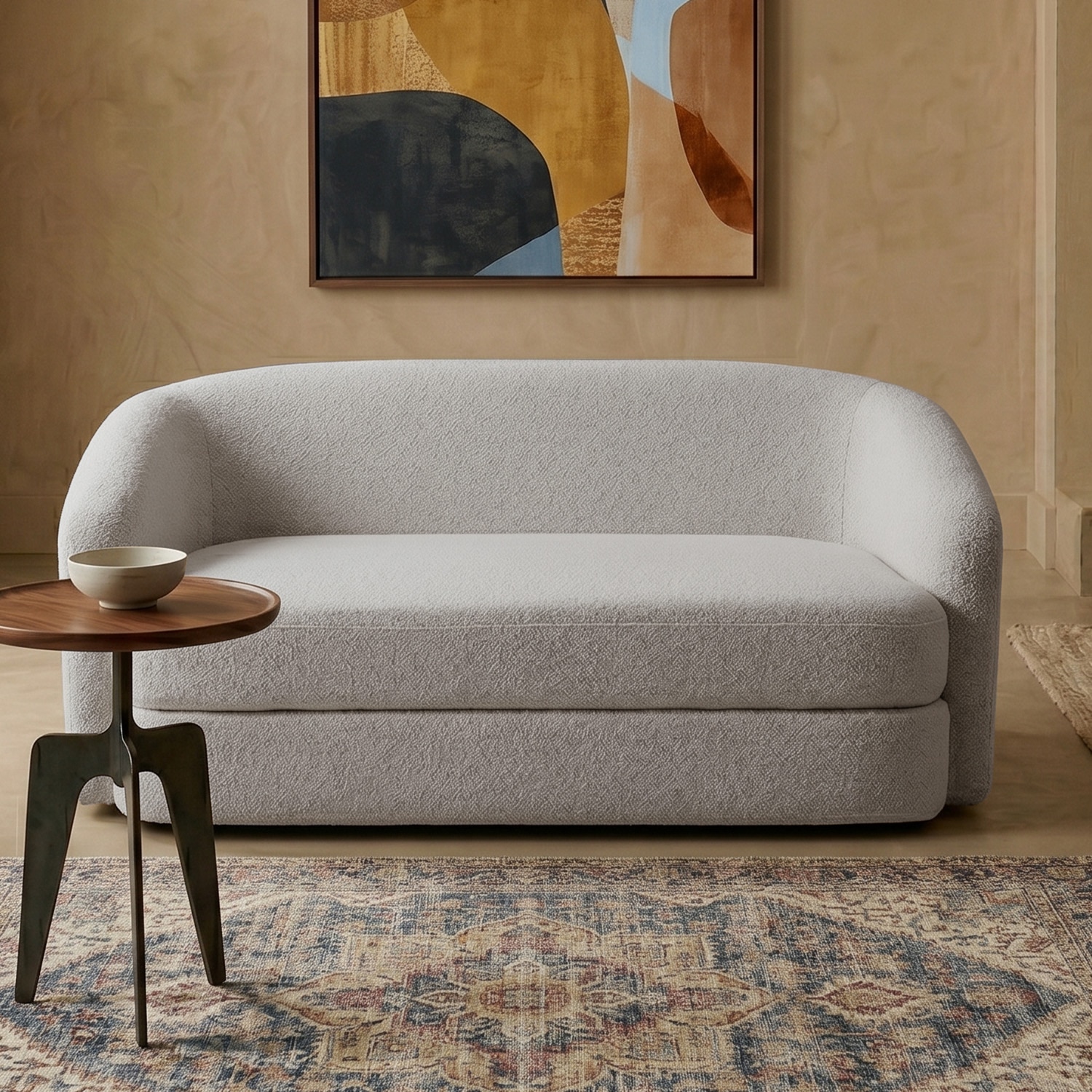 Elegantensemble Wood 2 Seater With Upholstery Non Storage Sofa In Grey Colour - Nestroots