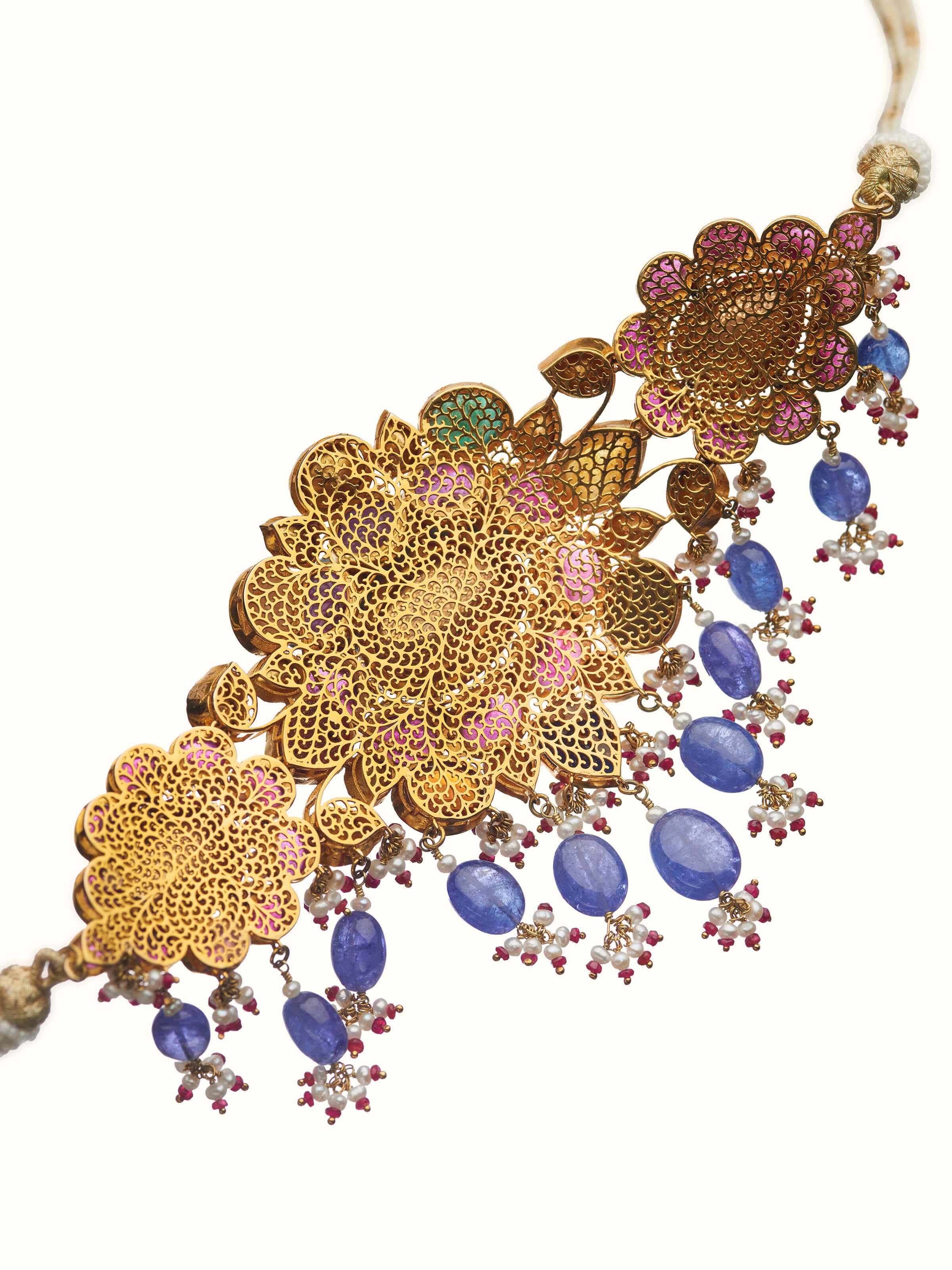 Open Setting 14 Karat Gold Choker Necklace