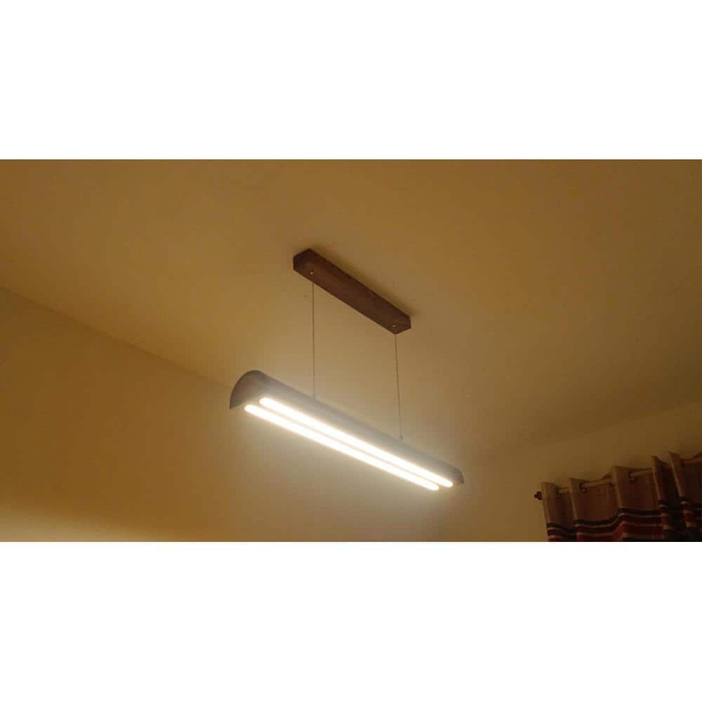 Alba 36 Brown Wooden LED Hanging Lamp