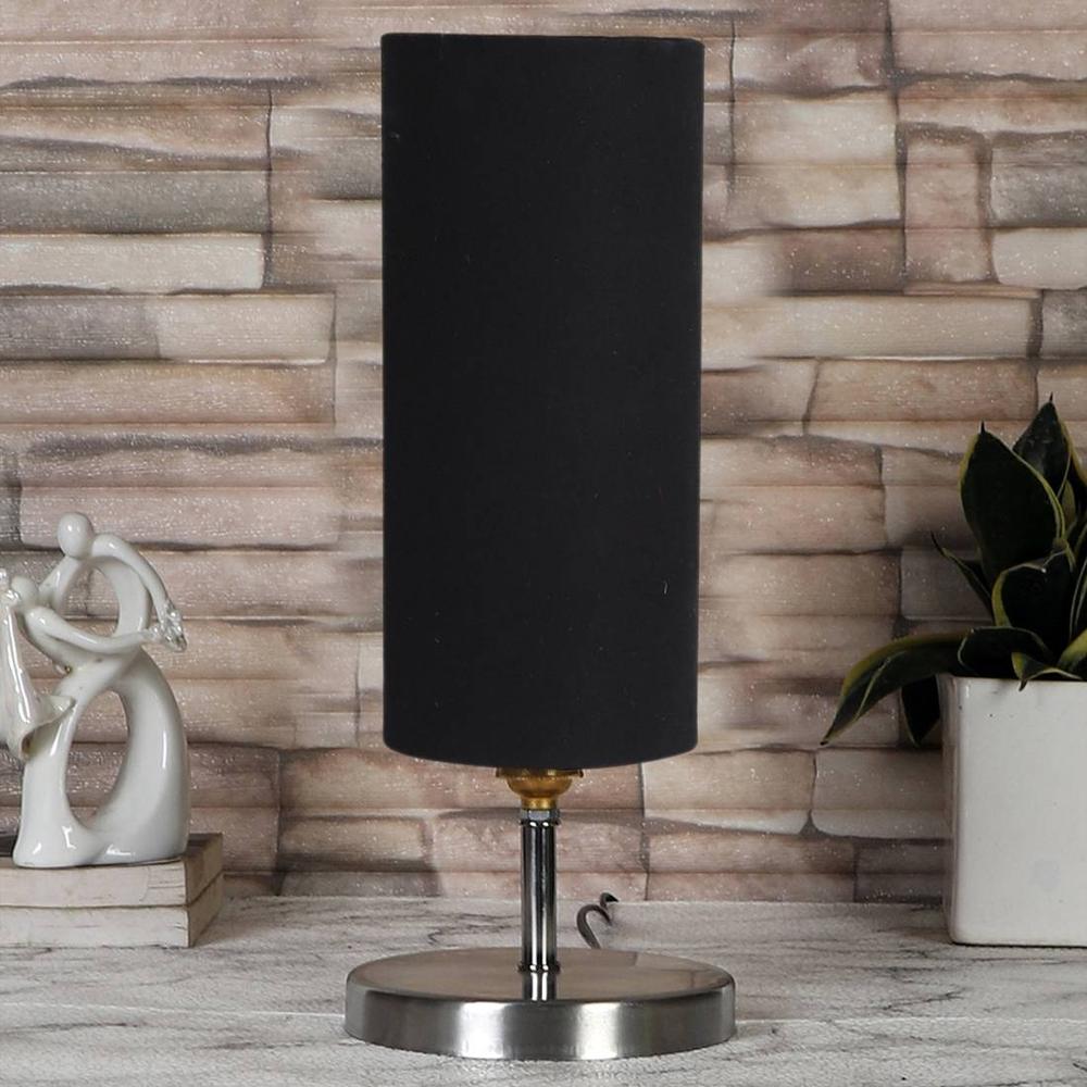 Black cotton table lamp with Steel Base -42