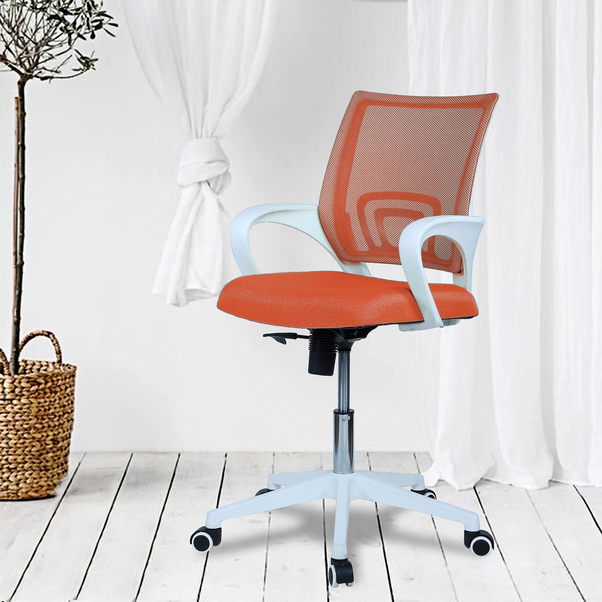 Naamikoa Mid Back Ergonomic Chair in Orange Colour