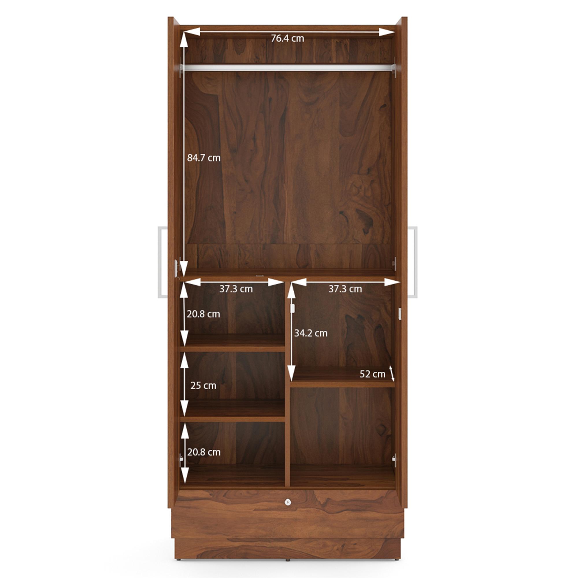 Bocado 2 Door Wardrobe in Sheesham Finish
