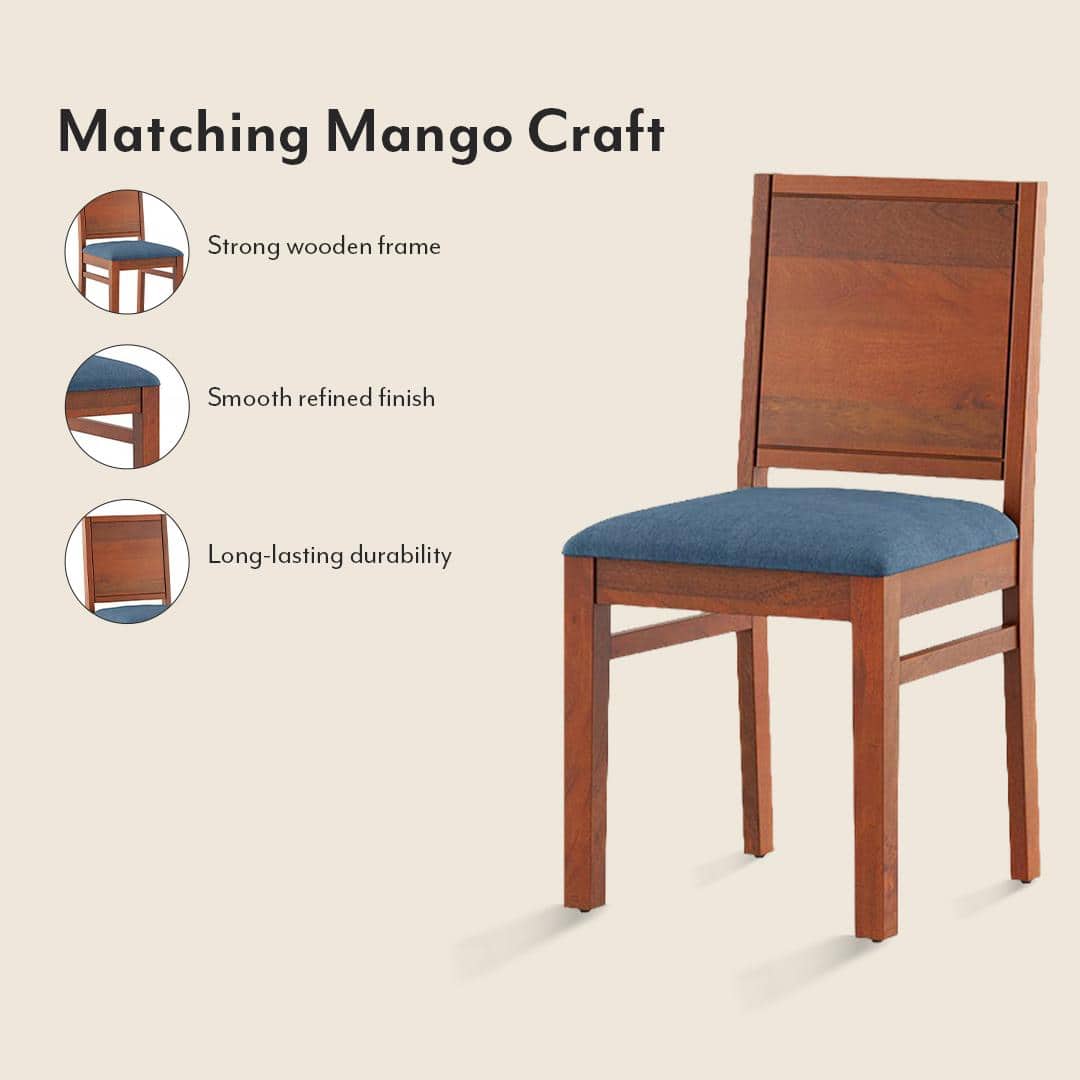 Atlas Solid Wood 4 Seater Dining Table With Atlas Dining Chair Set