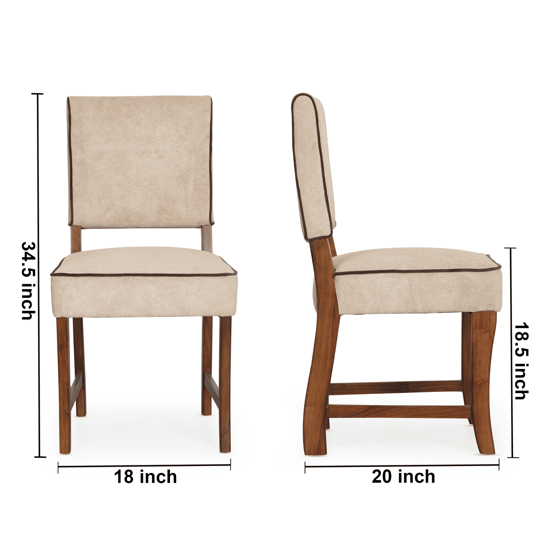 Globally Indian Sheesham Wood 8 Seater Dining Set With Upholstered Chairs Back And Seat In Beige Color