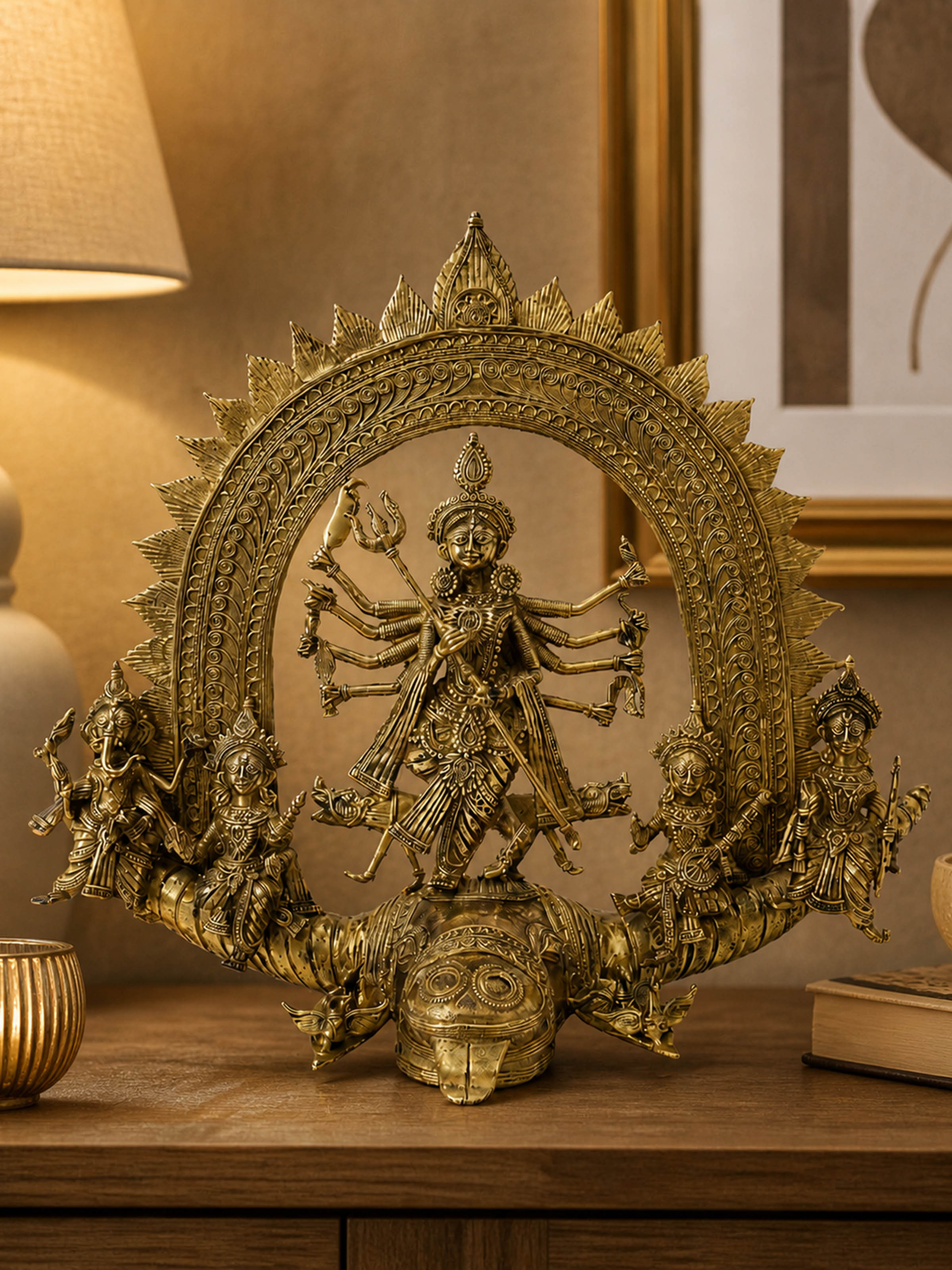 Heavenly Dhokra Brass Devi Family Idol