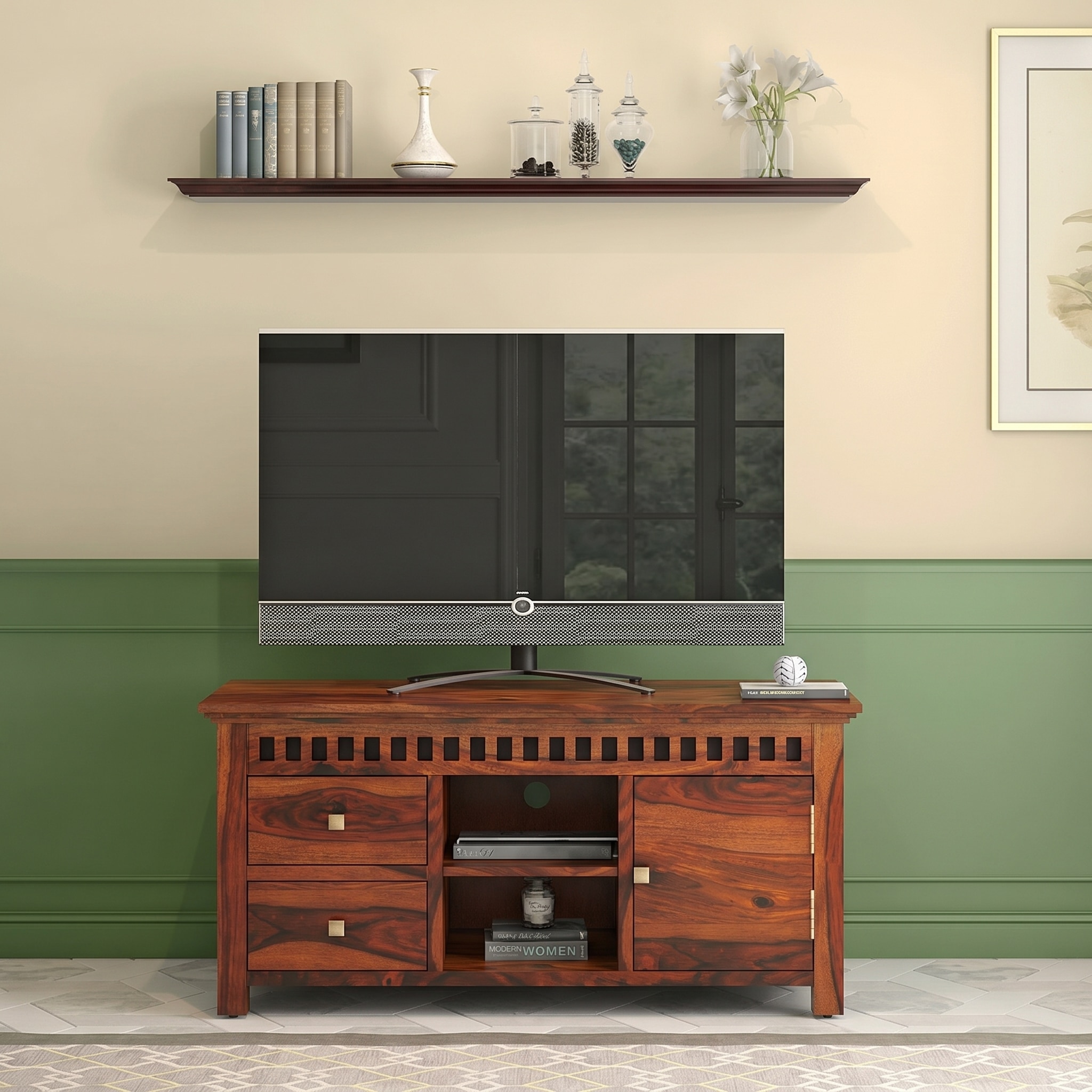 Fidora TV cabinet In honey finish