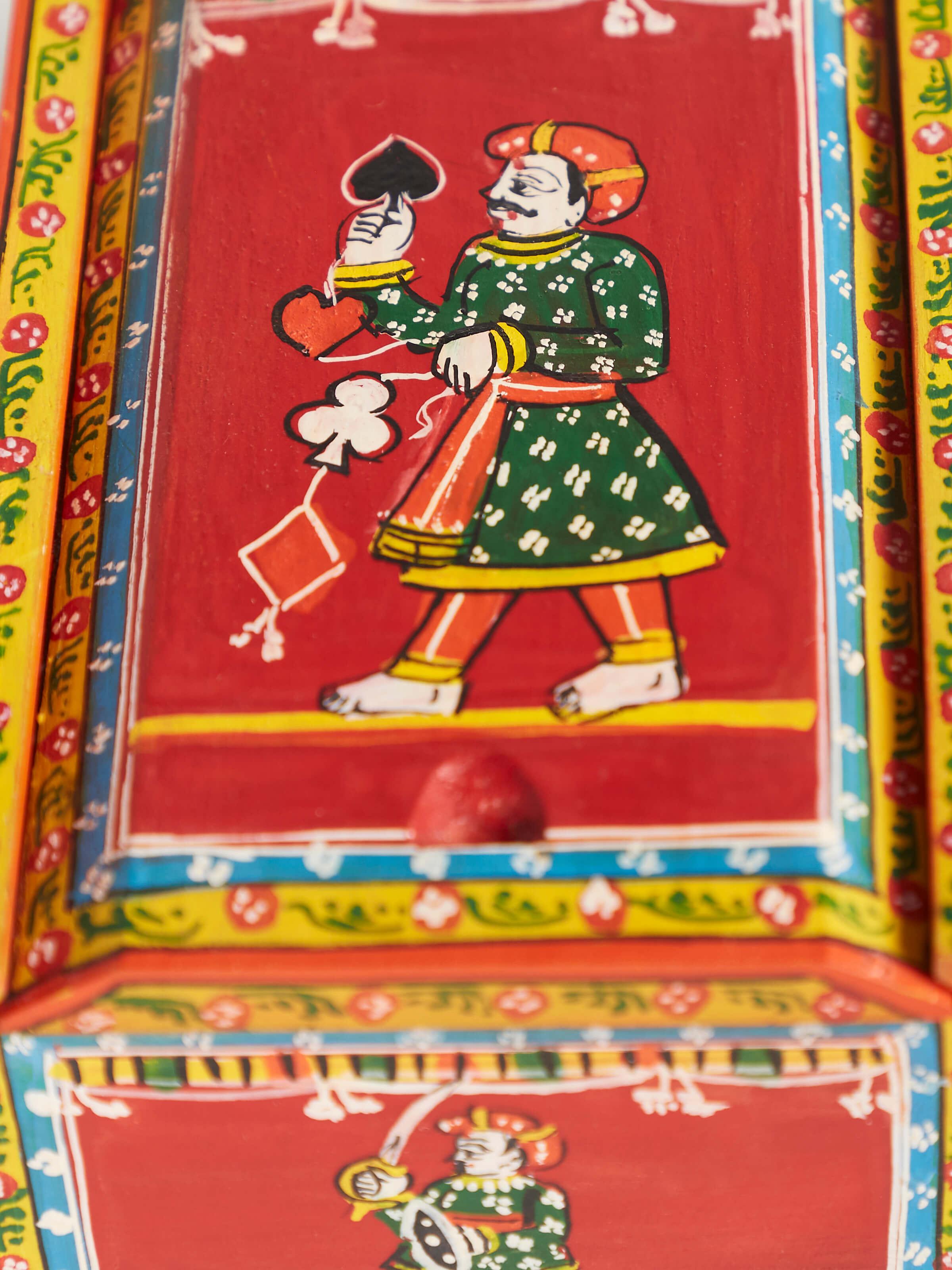 Top view of Ganjifa paper cards (54pcs) displaying their vibrant colors and intricate artwork