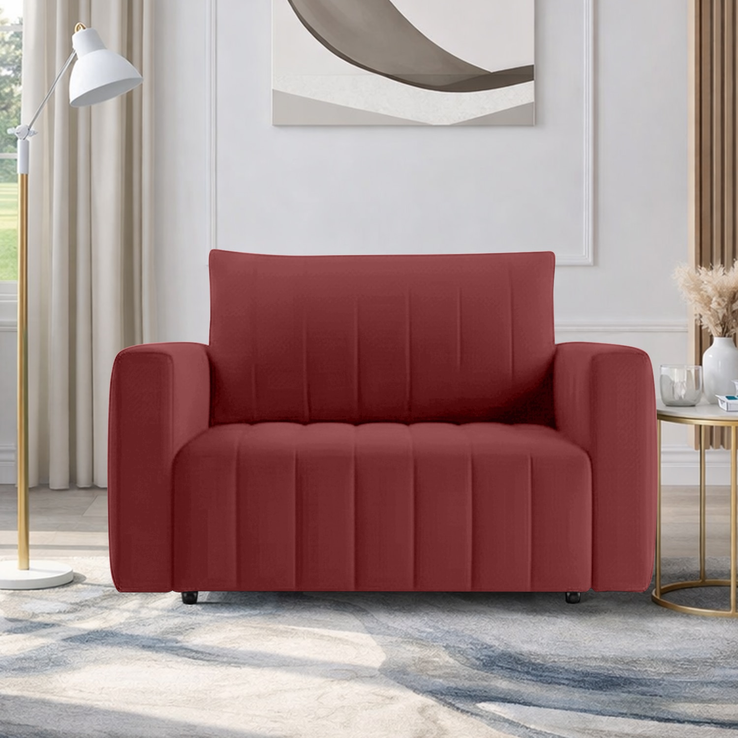 Beliss  Pull Out Sofa cum Bed  in Peach Colour - Home Lifestylez
