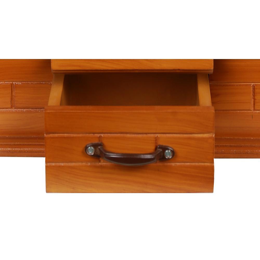 tanmayi engineered wood prayer unit in teak finish