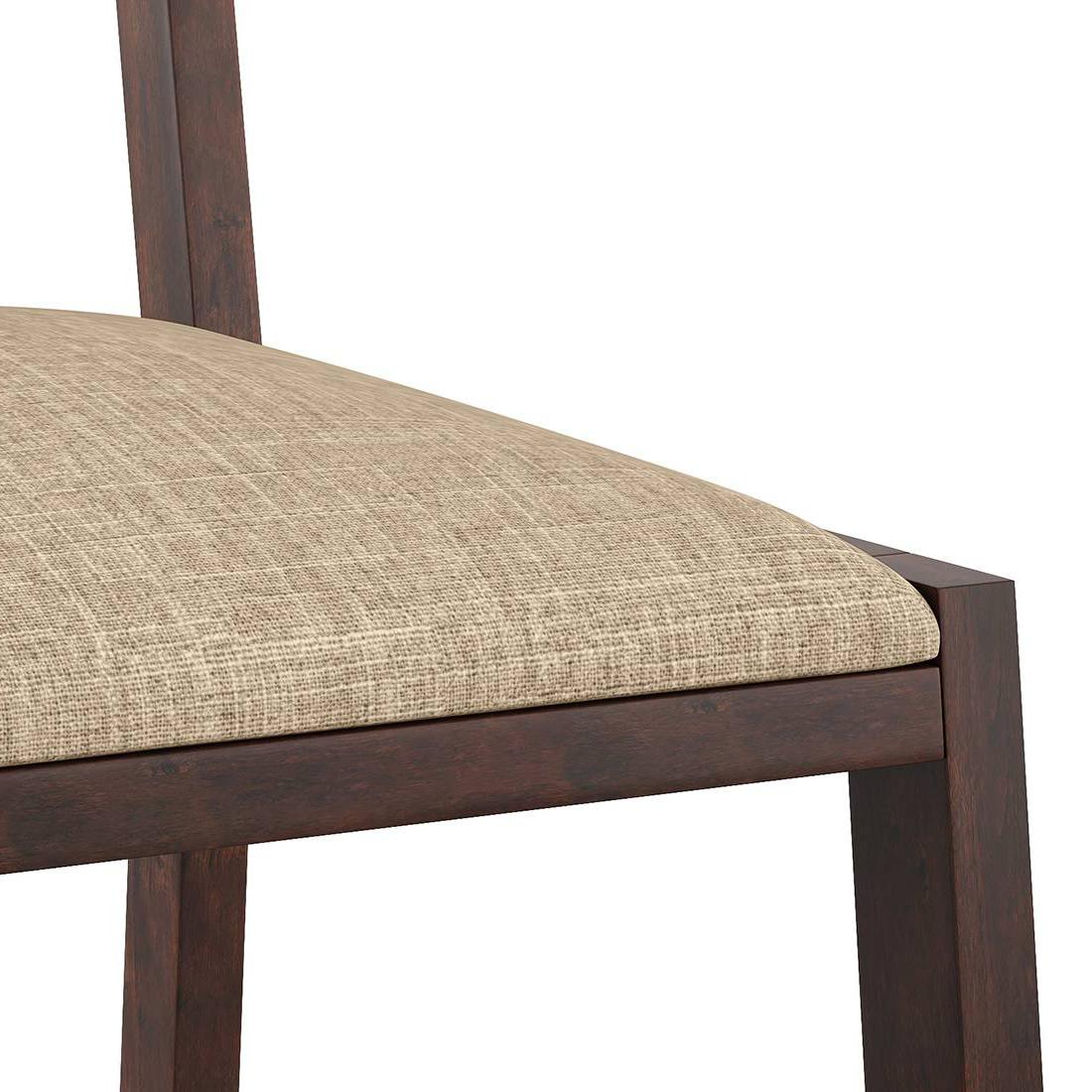 Caprica 6 Seater Dining Set (Colour- Sandshell Beige, Finish- Mango Walnut)