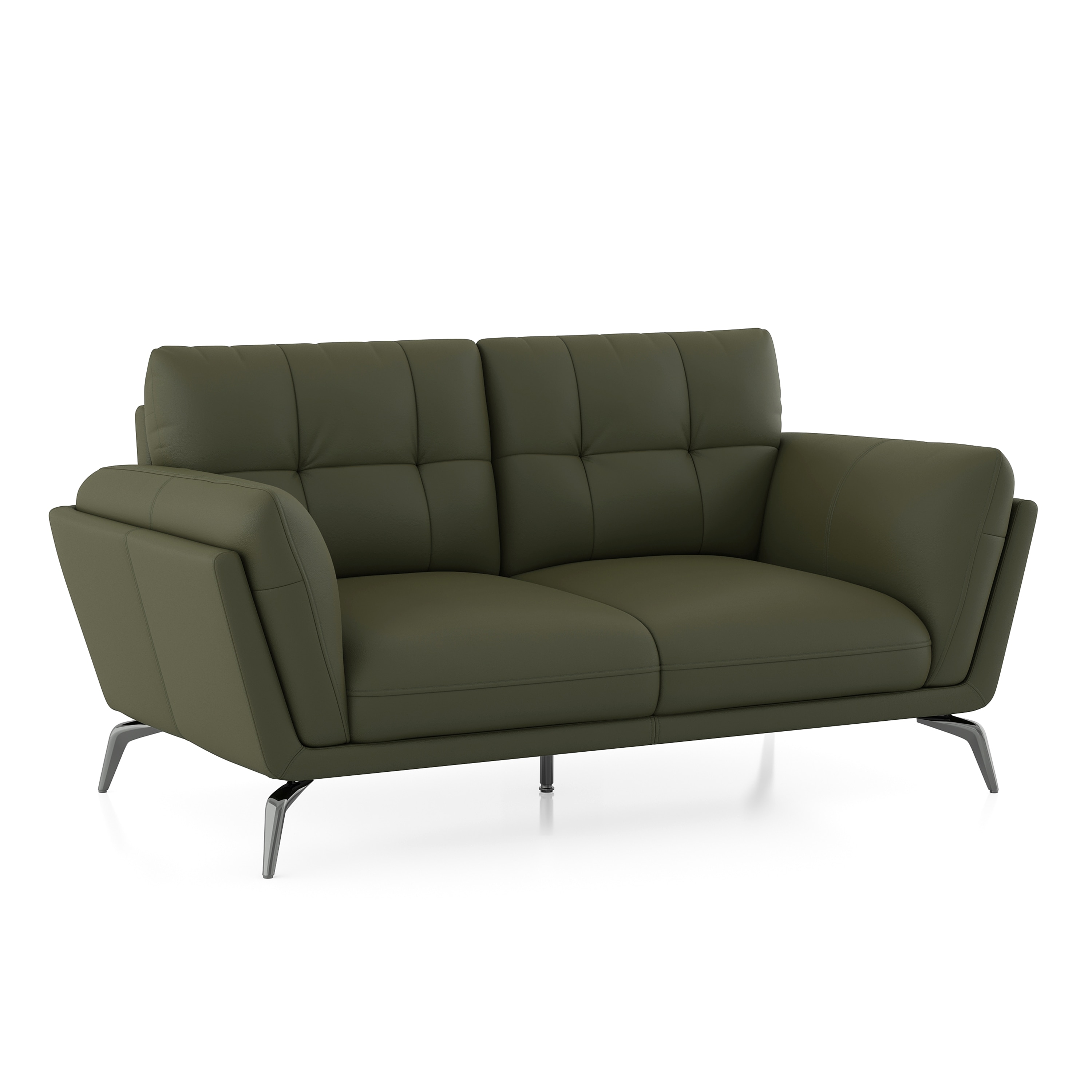 Vetra 2 Seater Leather Sofa In Olive