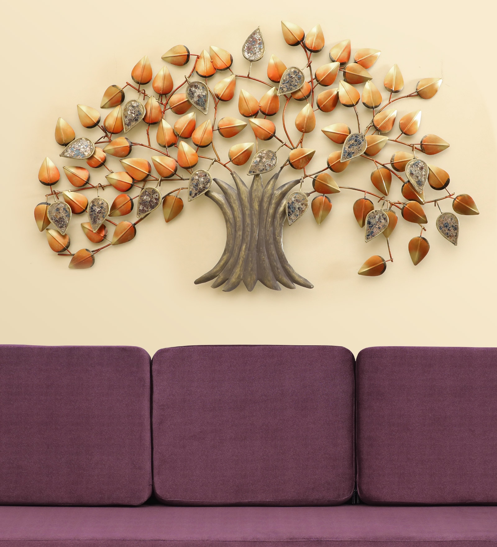 W-Tulika Abstract Metal Wall Decor in Multicolor Set of 1 - Vedas Exports